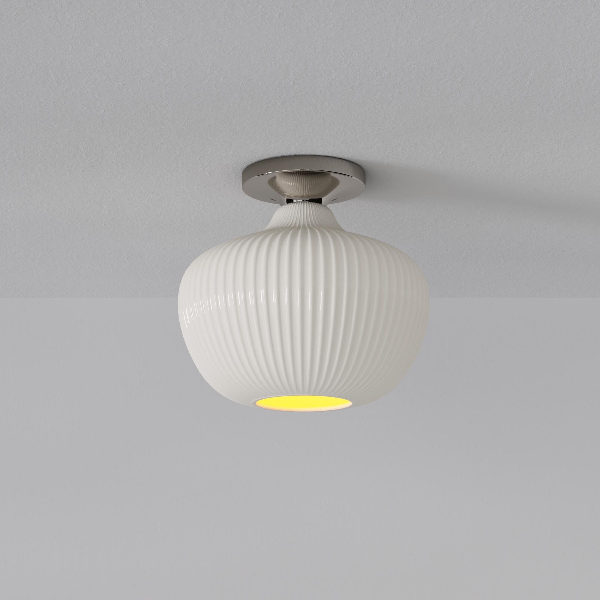Rivrona Glass Flush Mount Ceiling Light - Modern Champagne Globe Design T107