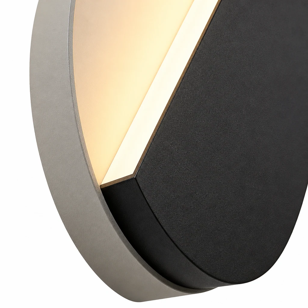 Close-up detail of the Creative Eclipse Rotatable Wall Lamp finish and edge construction