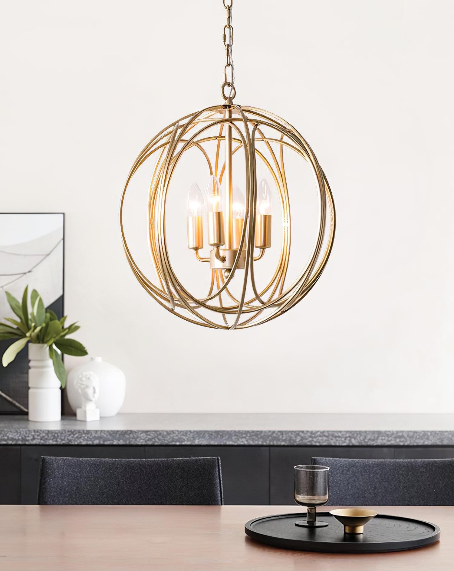 Hollow Metal Line Retro Pendant Light M42
