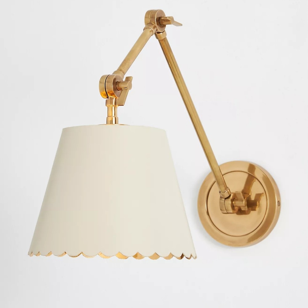 Foldray Scalloped Task Sconce - Leather Wall Light for Home T100