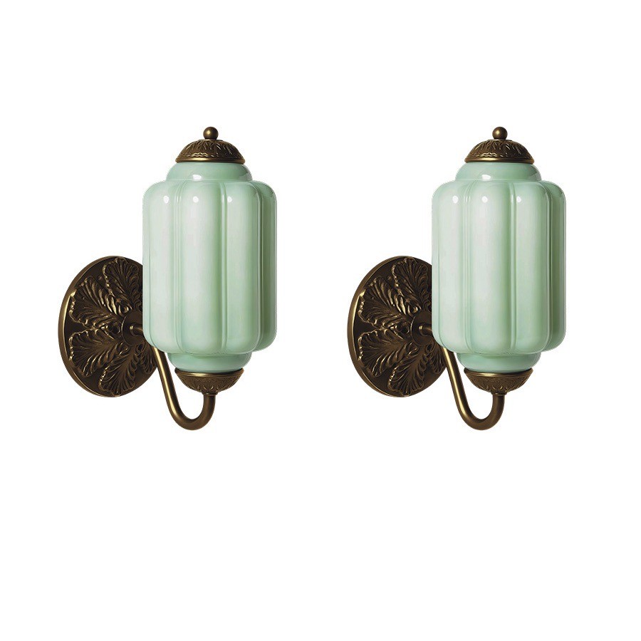 Vintage Glass Candlestick Shaped Wall Lamp M03