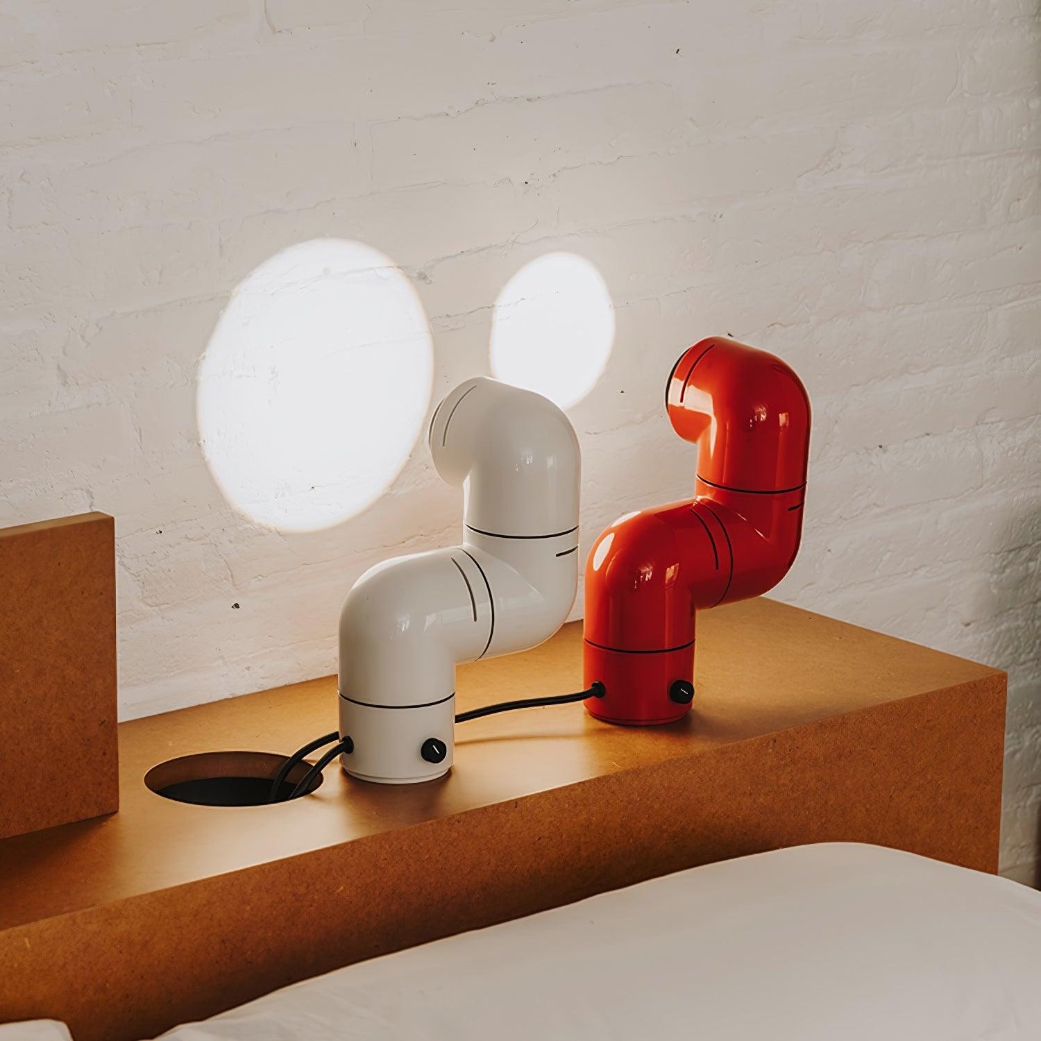 Red Tubular Table Lamp Suitable For Bedroom M20