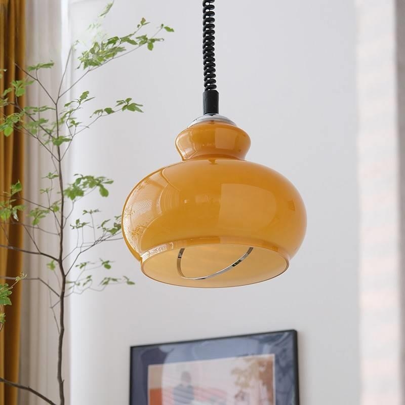 Lunea Nordic Adjustable Retro Cream Glass Pendant Light D955