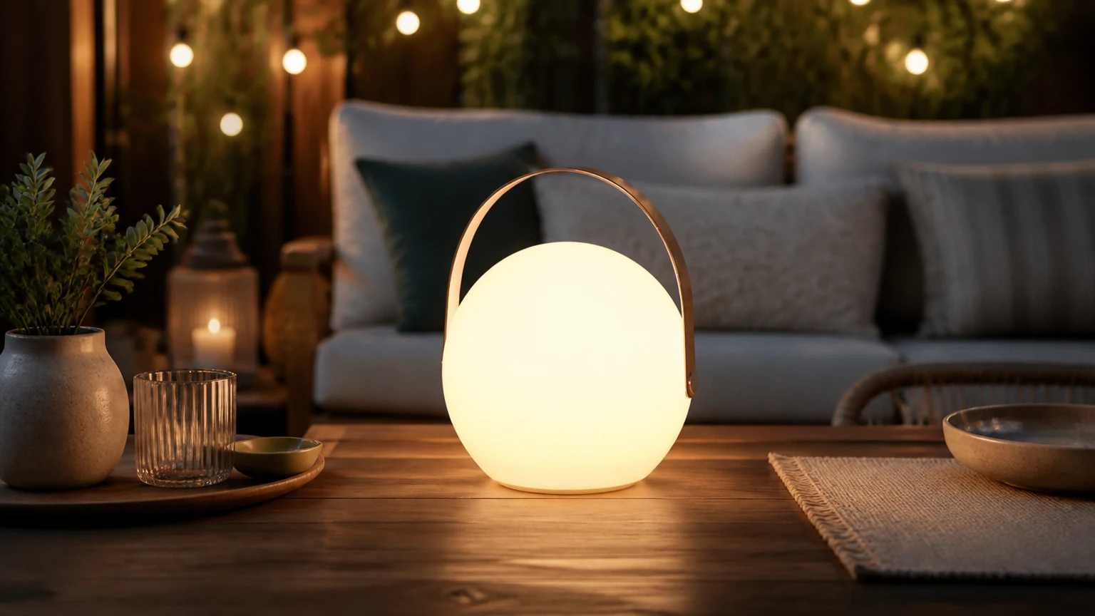 Ładowalna zewnętrzna przenośna lampa stołowa LED S154 świecąca na ciepłym blacie