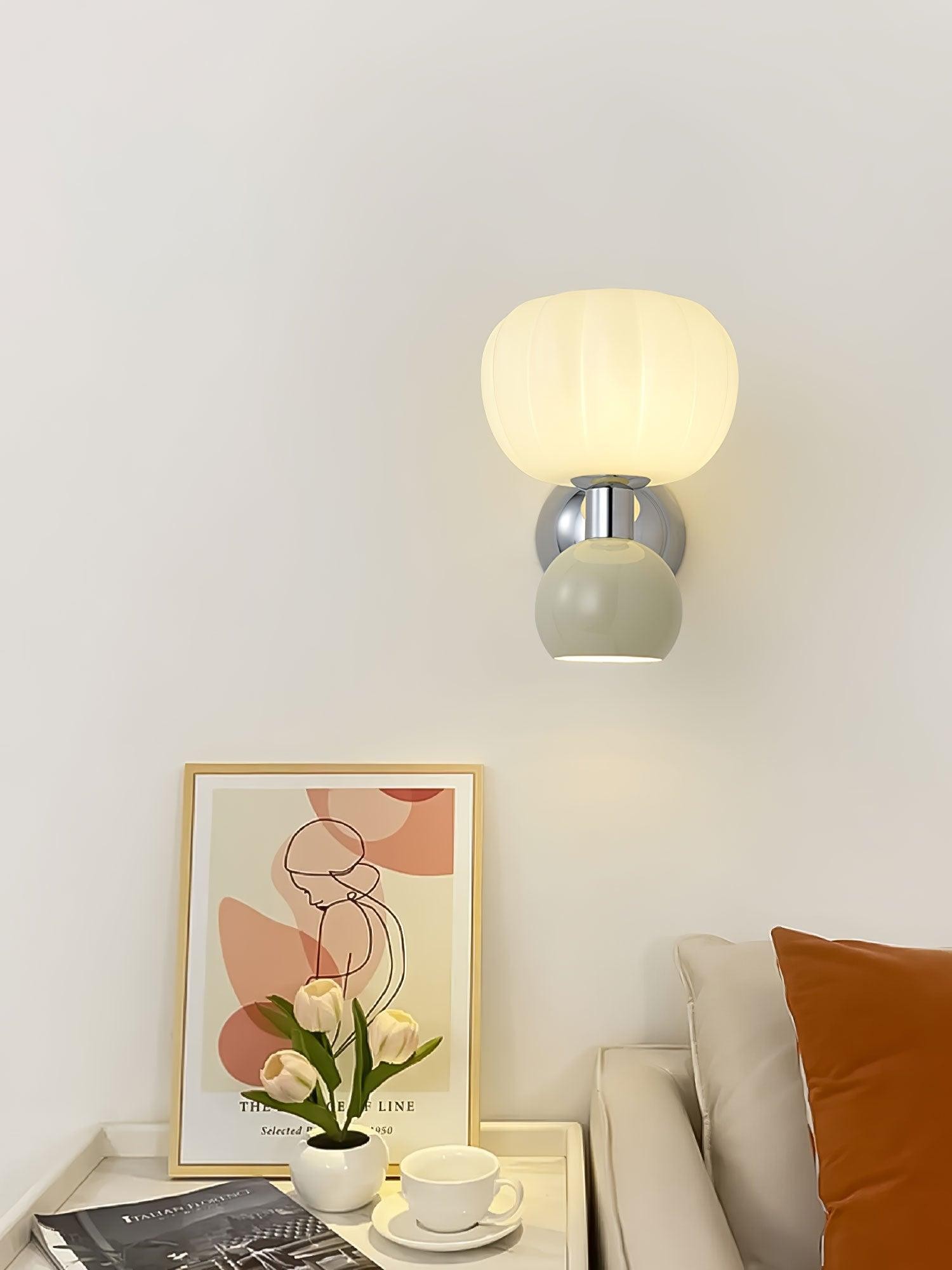 Cream Style Bedroom Bedside Pumpkin Wall Sconce M540