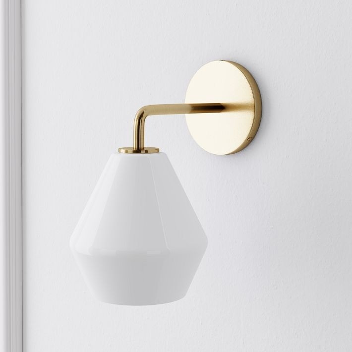 Merin Sculptural Milk Glass Geometric Wall Lamp T241