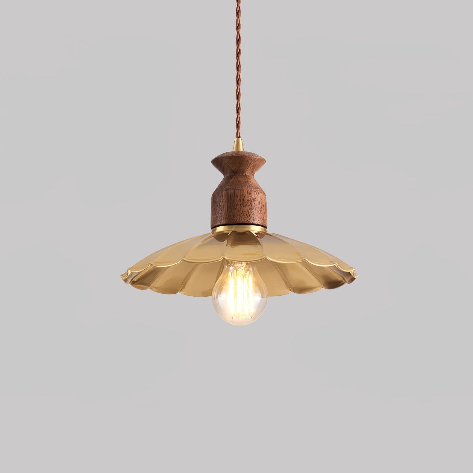 Round Brass Metal Badge Gold Pendant Lamp M84