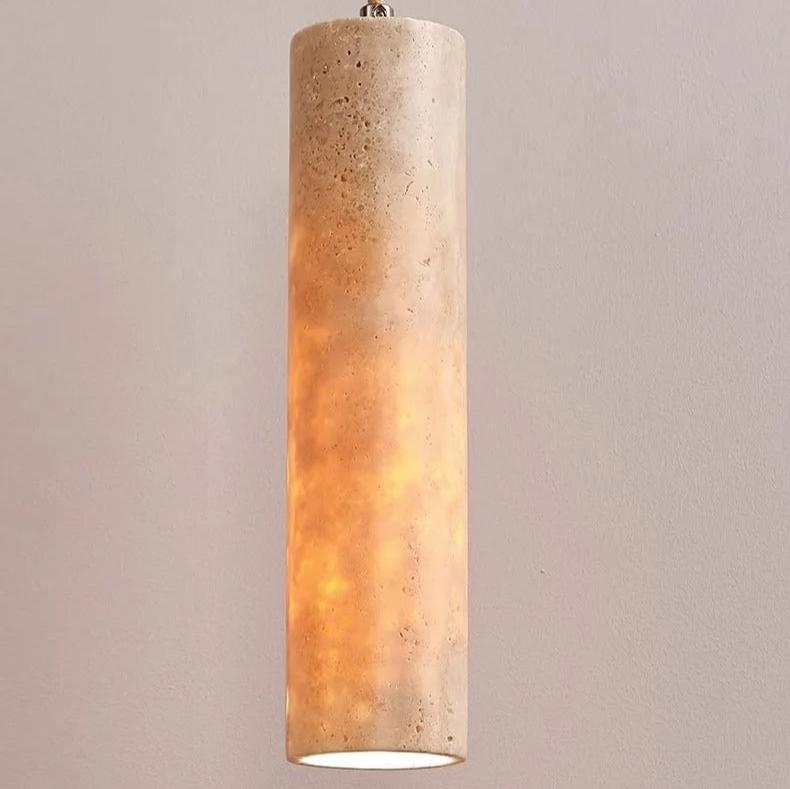 Cream Travertine Tube Pendant Light D912