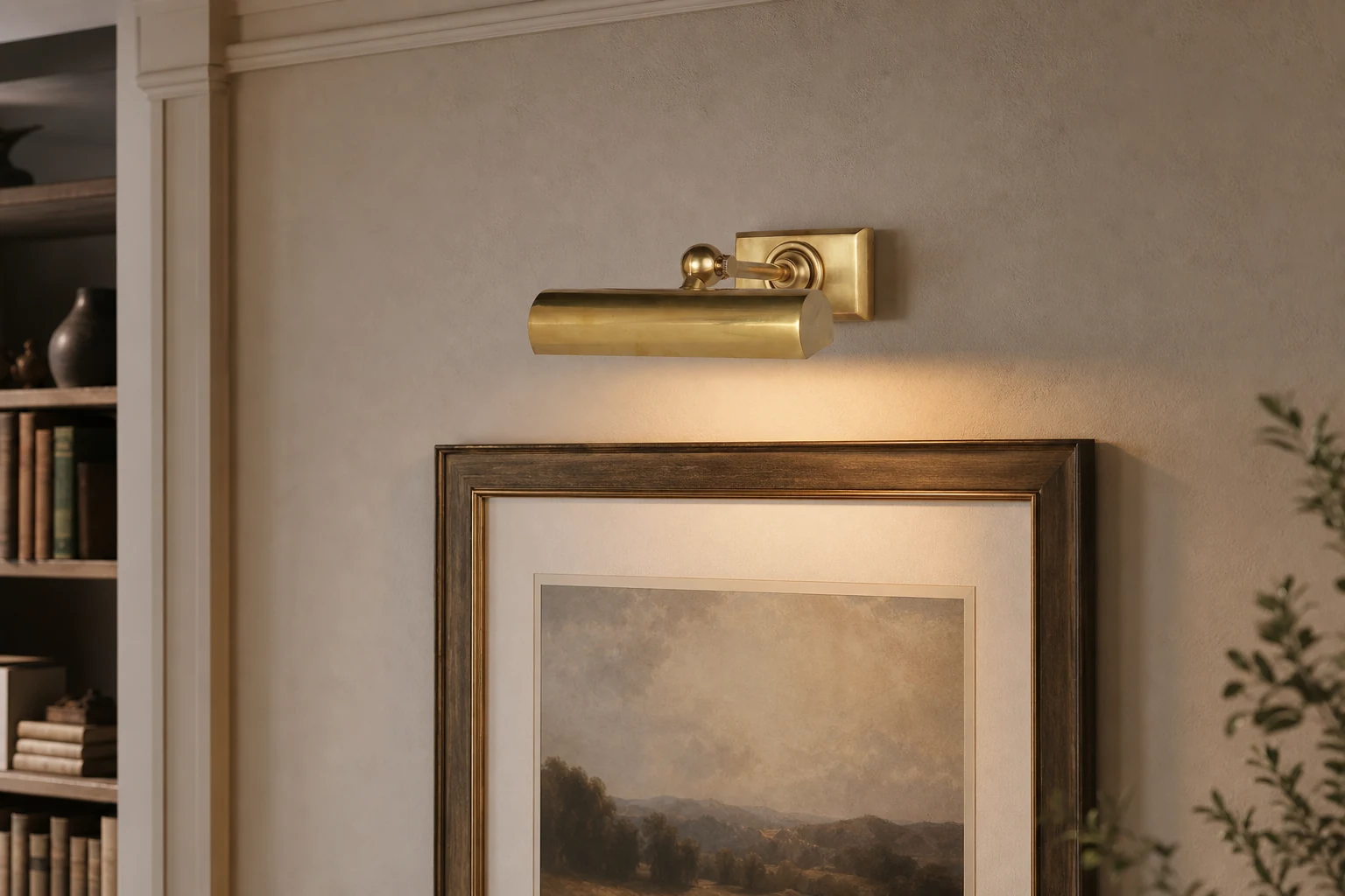 Lampa obrazowa Libris stosowana w oprawie ściennej