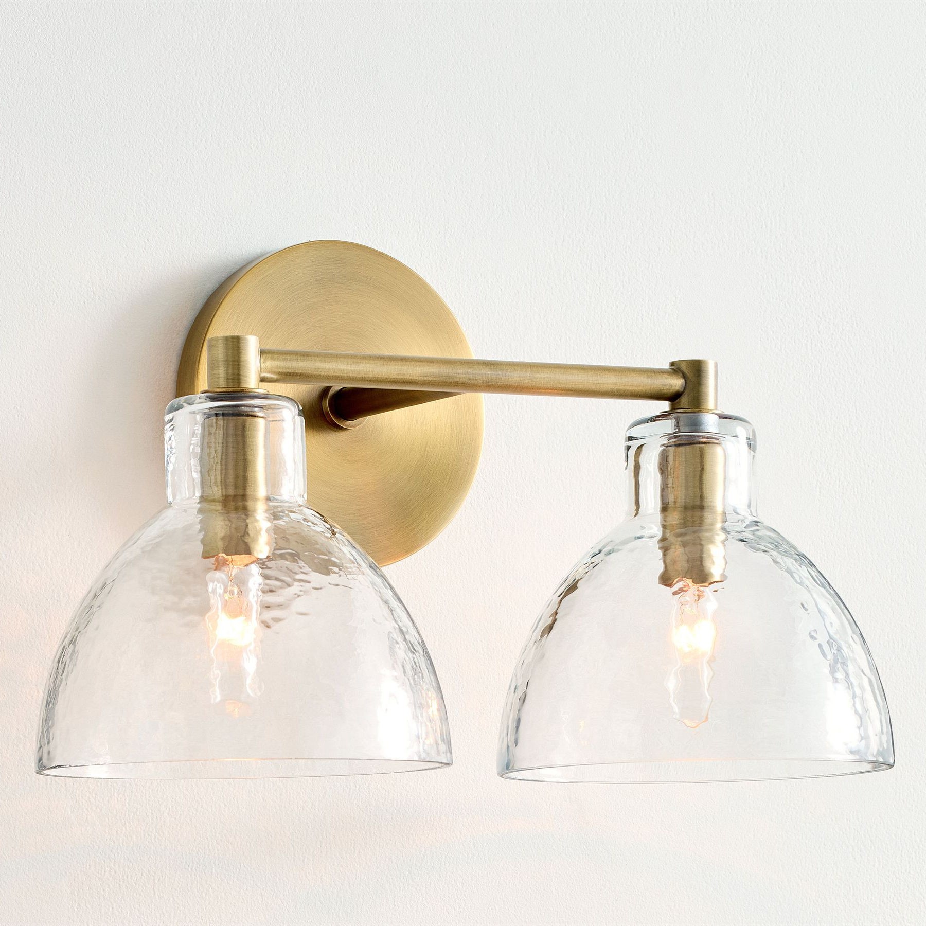 Glavira Recycled Glass Double Sconce - Indoor Brass Wall Lighting T049