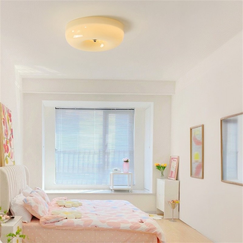 Bauhaus Glass Cream Pudding Ceiling Lamp S151