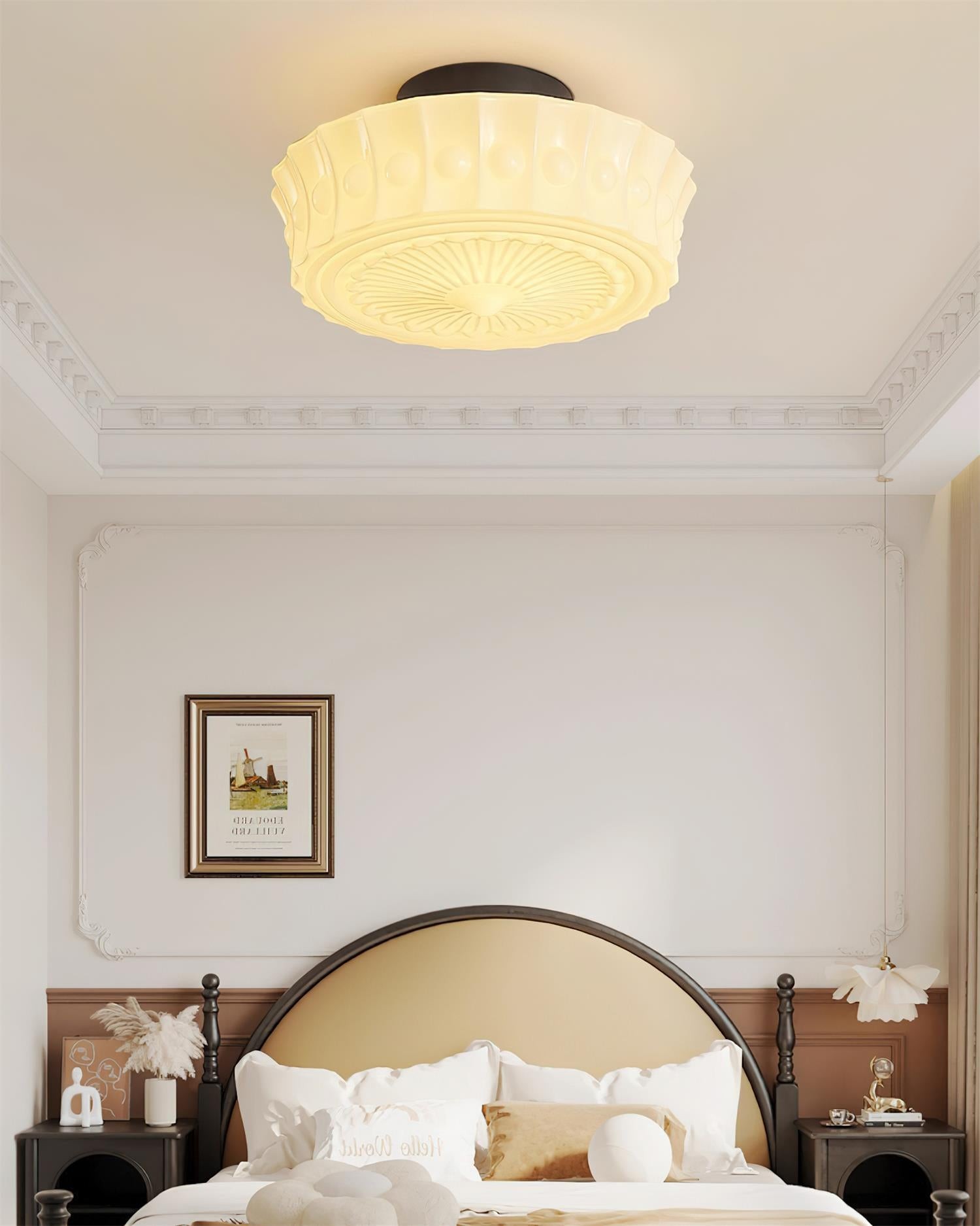 Rigidus French Vintage Glass Cream Style Ceiling Light M151