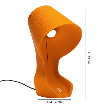 Schemat wymiarowy nieregularnie wielokolorowej lampy stołowej Creative Design G46