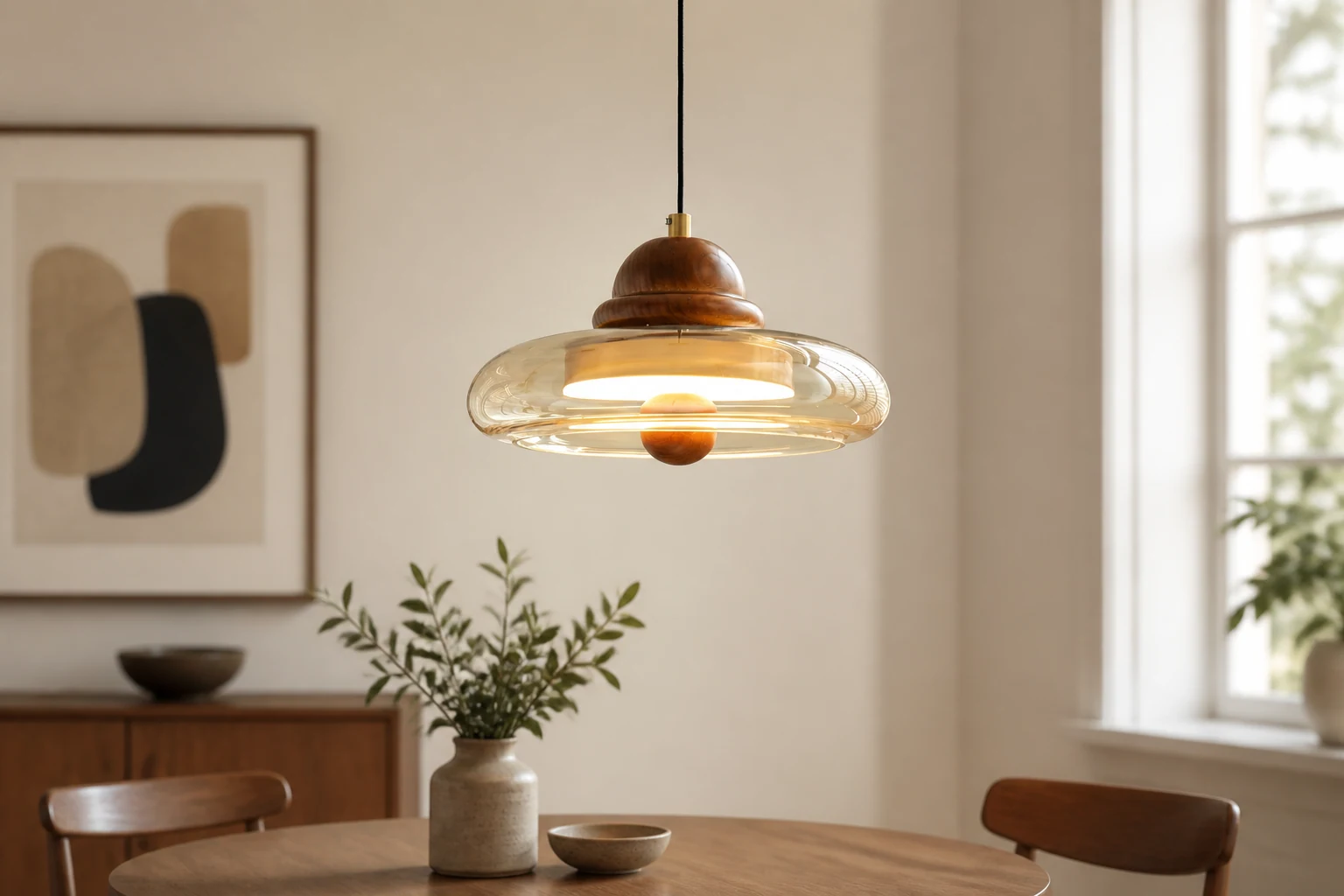 Lampa wisząca Oria w ciepłym stylu życia