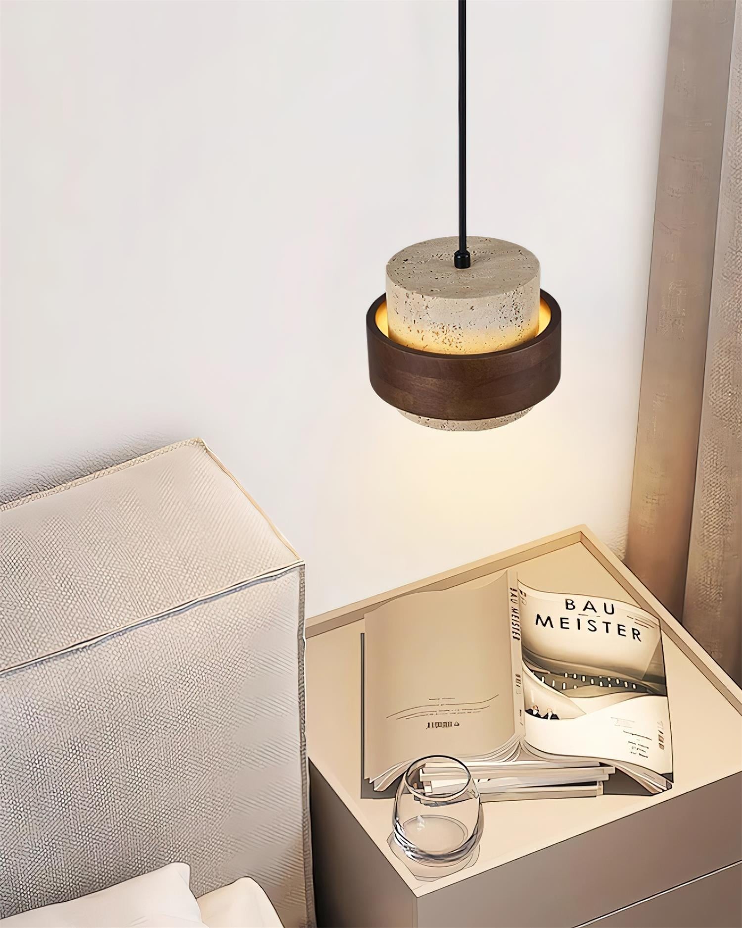 Cylinder Travertine Pendant Lamp M271