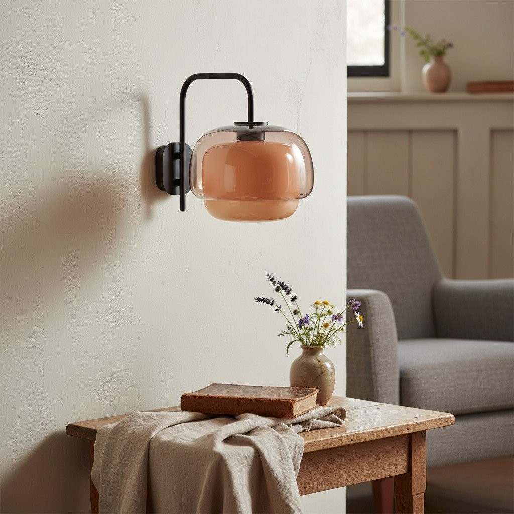 Clinco Colored Modern Vintage Glass Wall Lamp - Soft Mushroom Glow T416