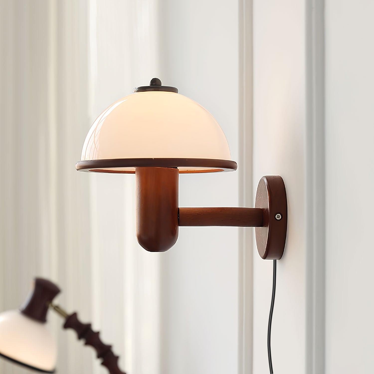 Mushroom Wood Wall Lamp M350