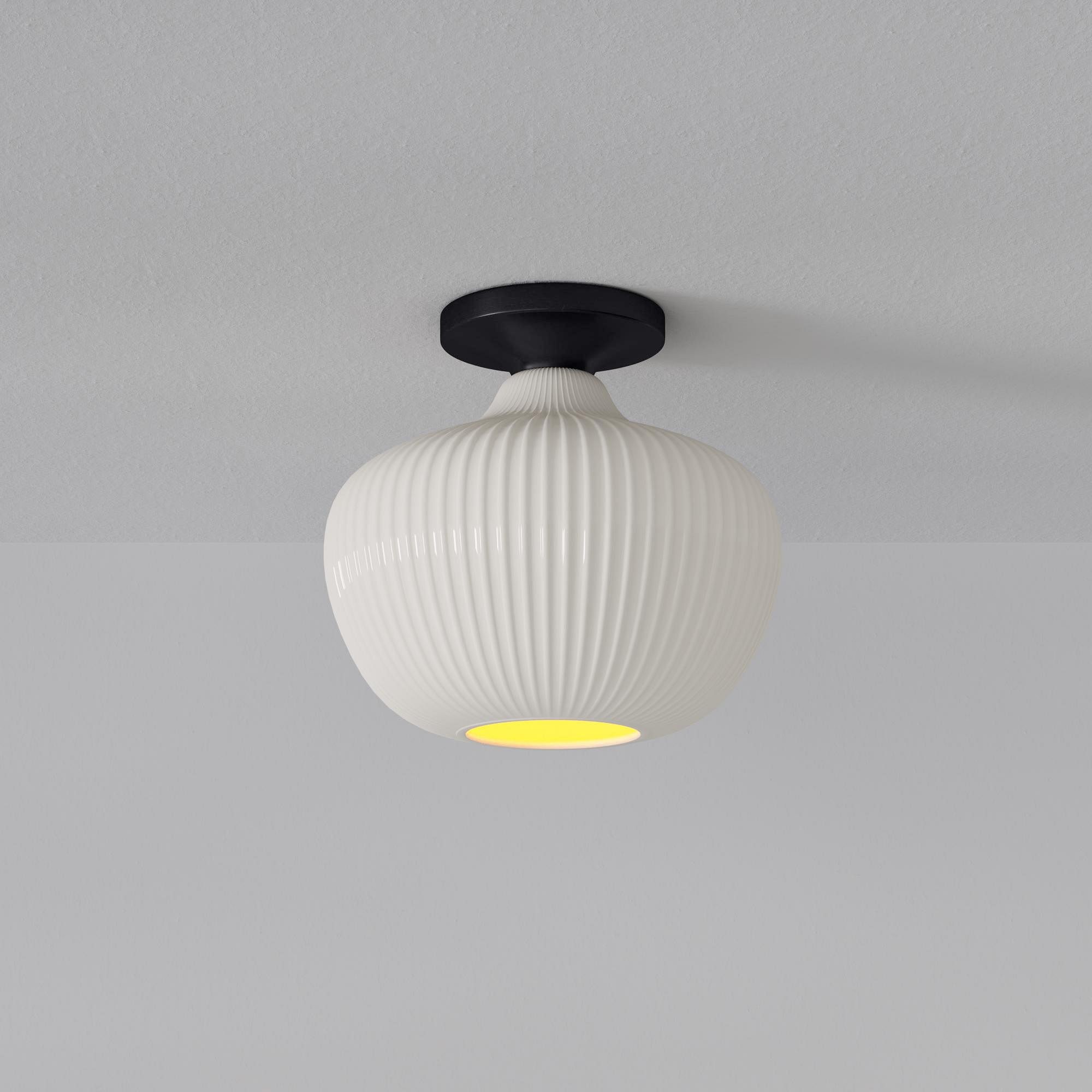 Rivrona Glass Flush Mount Ceiling Light - Modern Champagne Globe Design T107