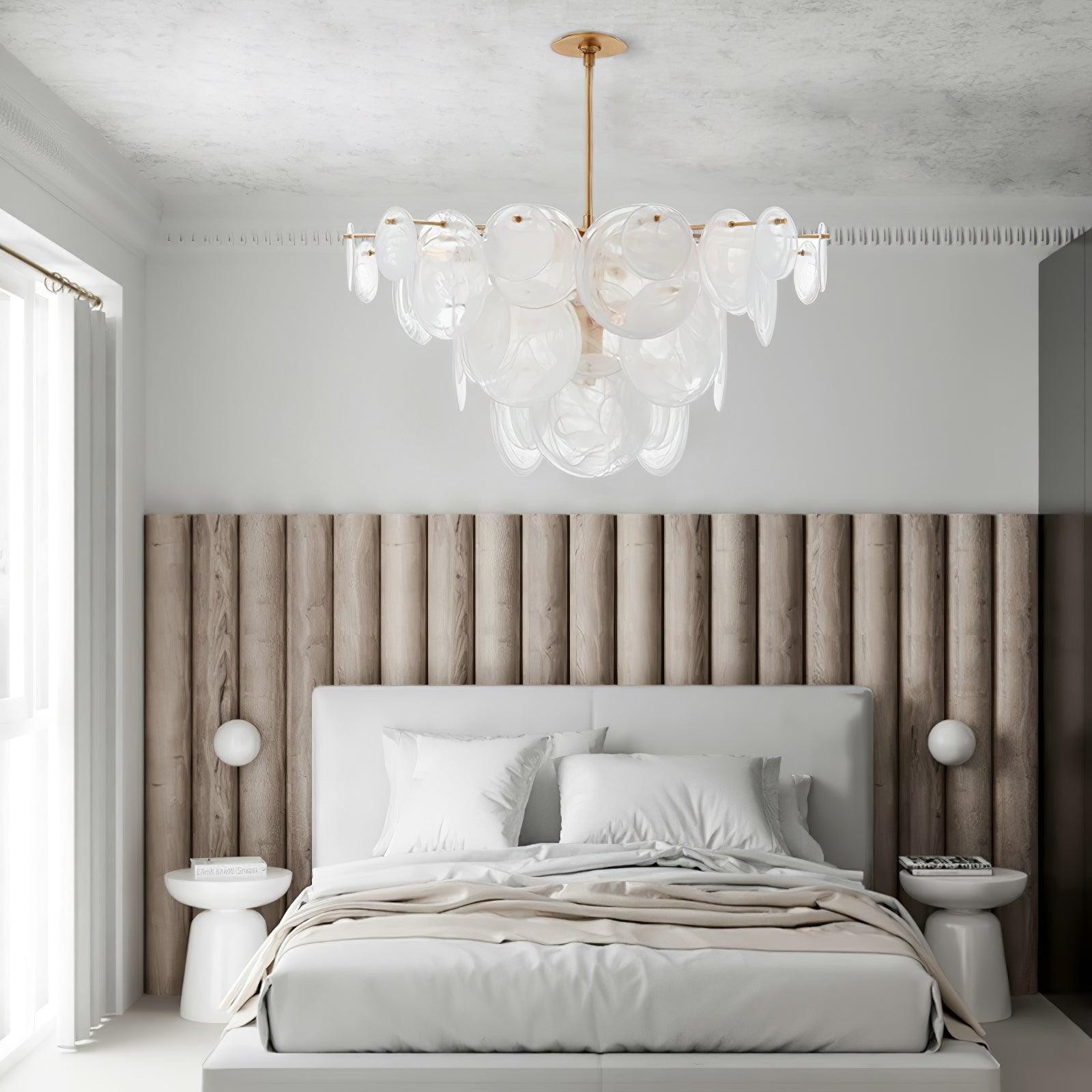 Brass Discs Cascading Chandelier M573