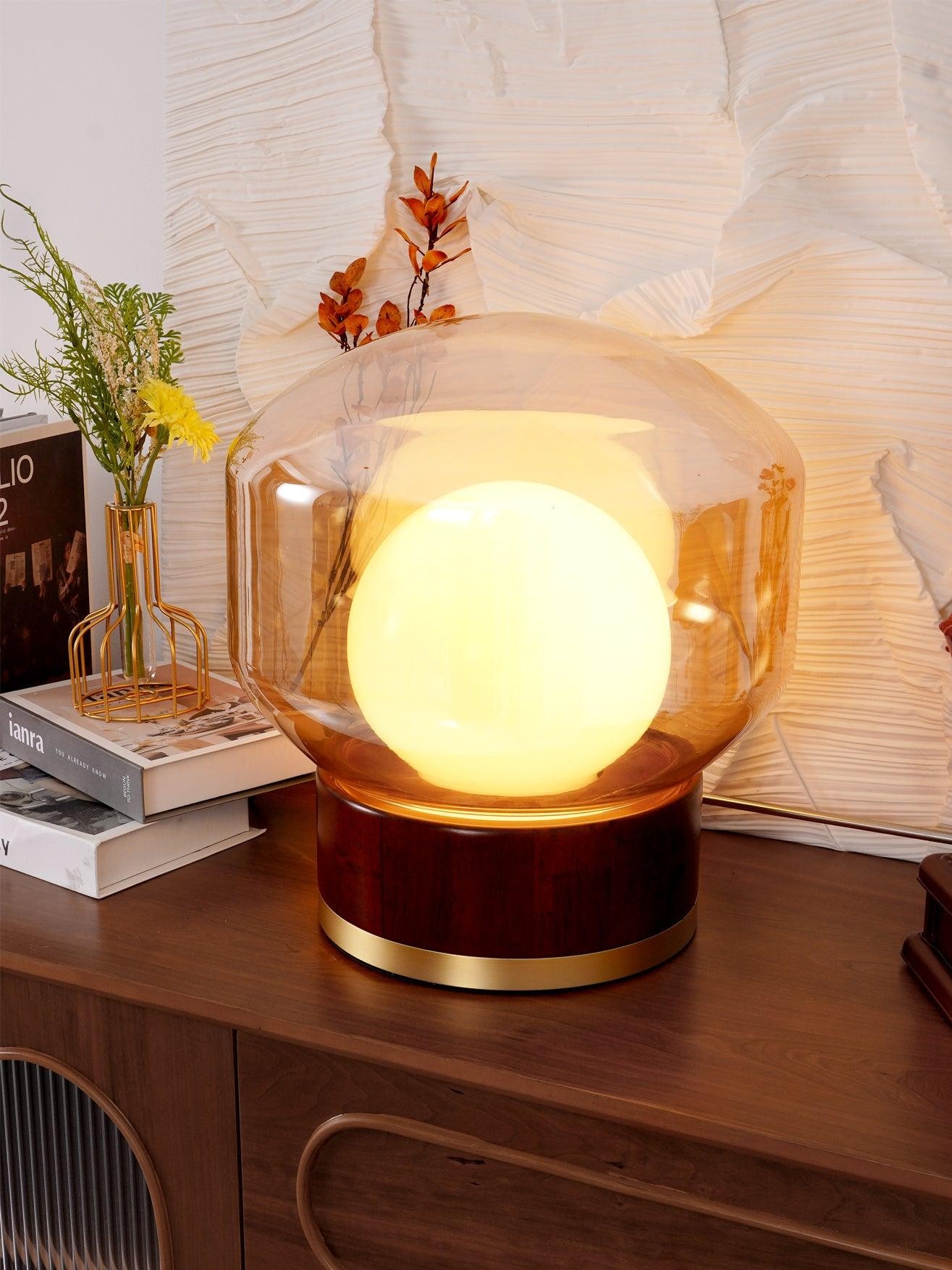 Simple Creative Wood Orb Table Lamp M527