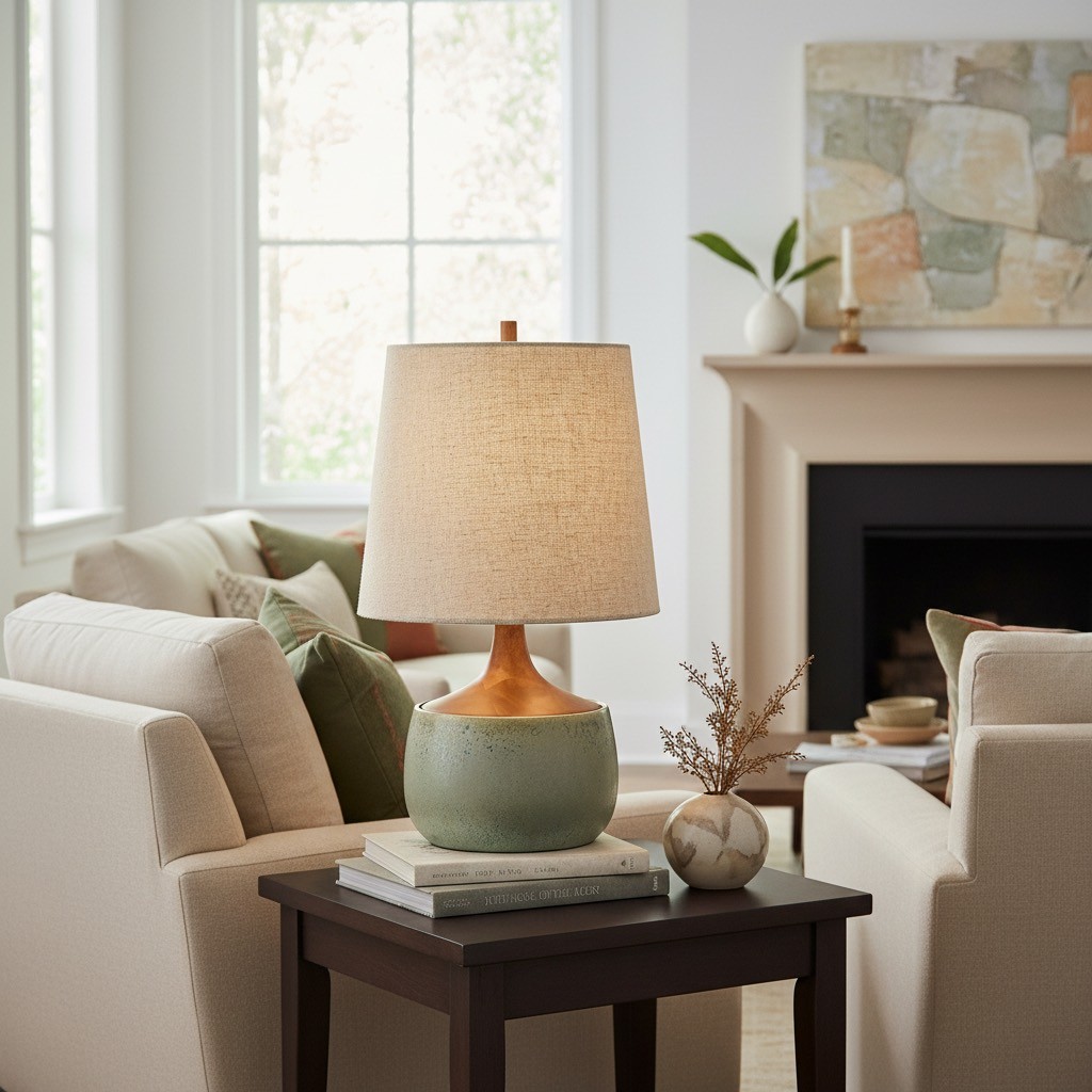 Avero Contemporary Table Lamp - Textured Cement Design for Living Room and Office T485