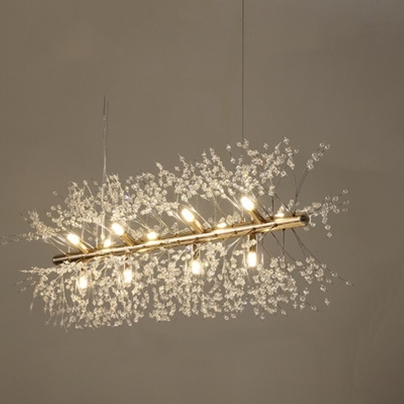 Modern Rectangular Crystal Fireworks Chandelier S15