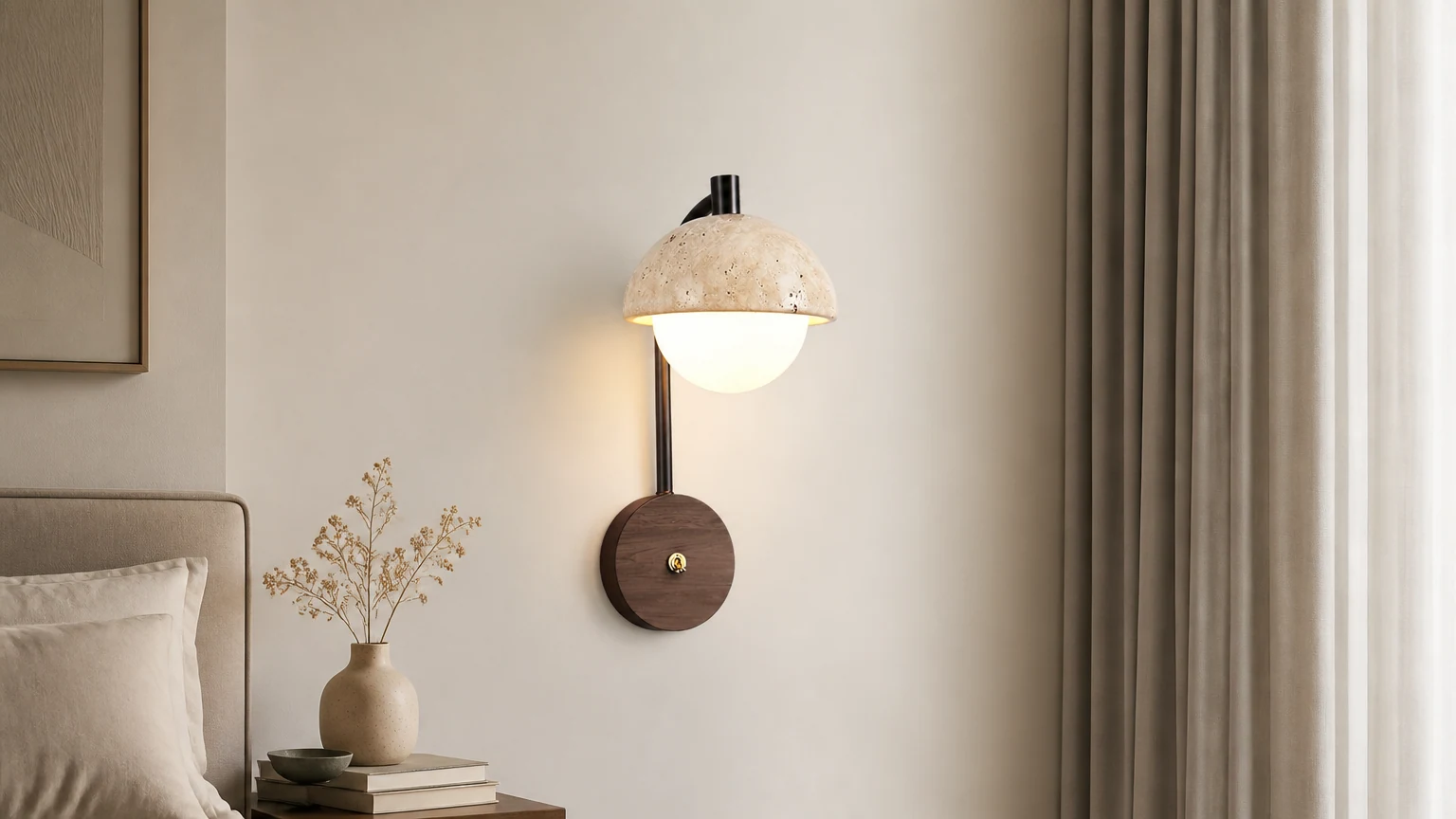 Lampka nocna ścienna Retro Disc Ball M182 w ciepłej scenie naściennej