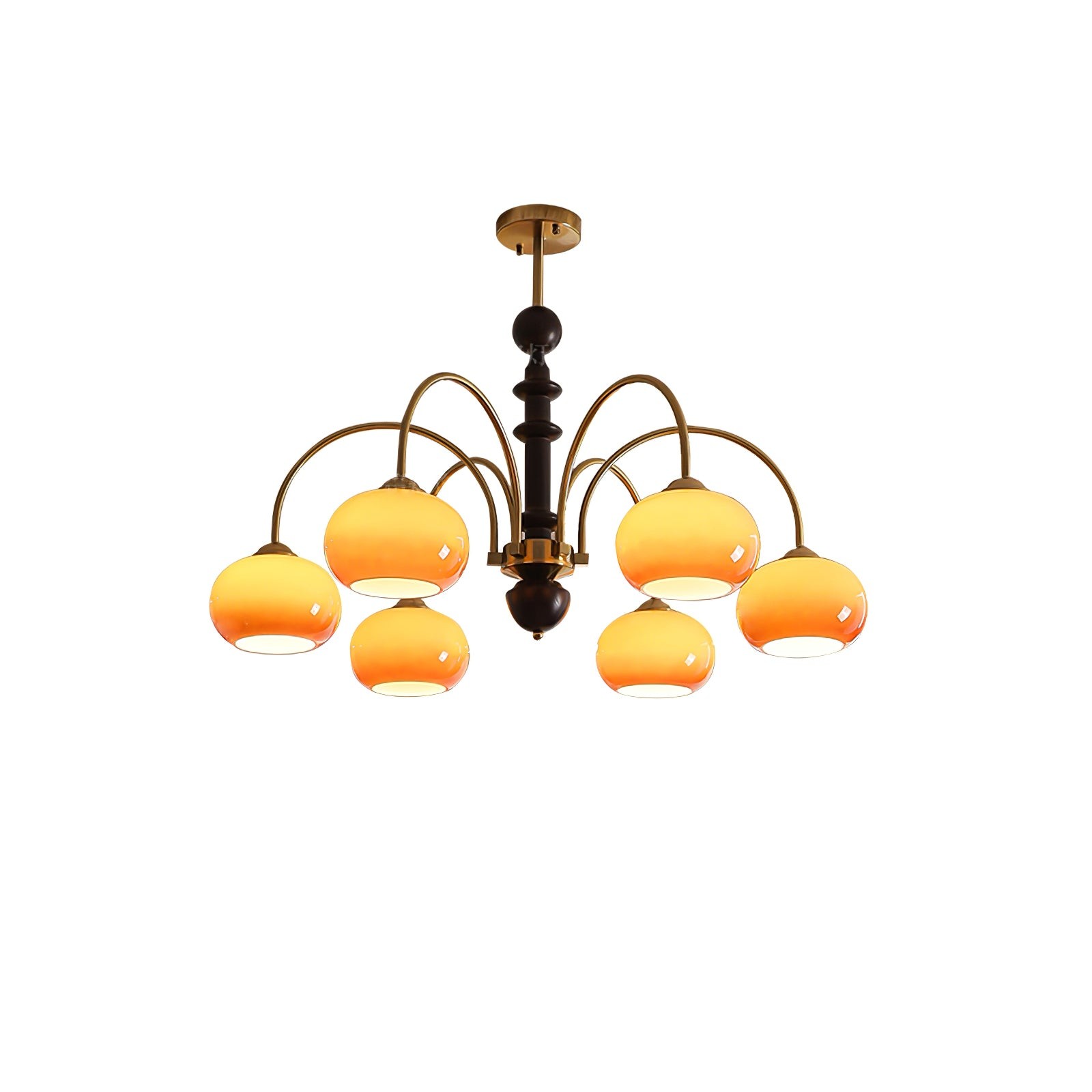 Vintage Bauhaus Persimmon Chandelier M526
