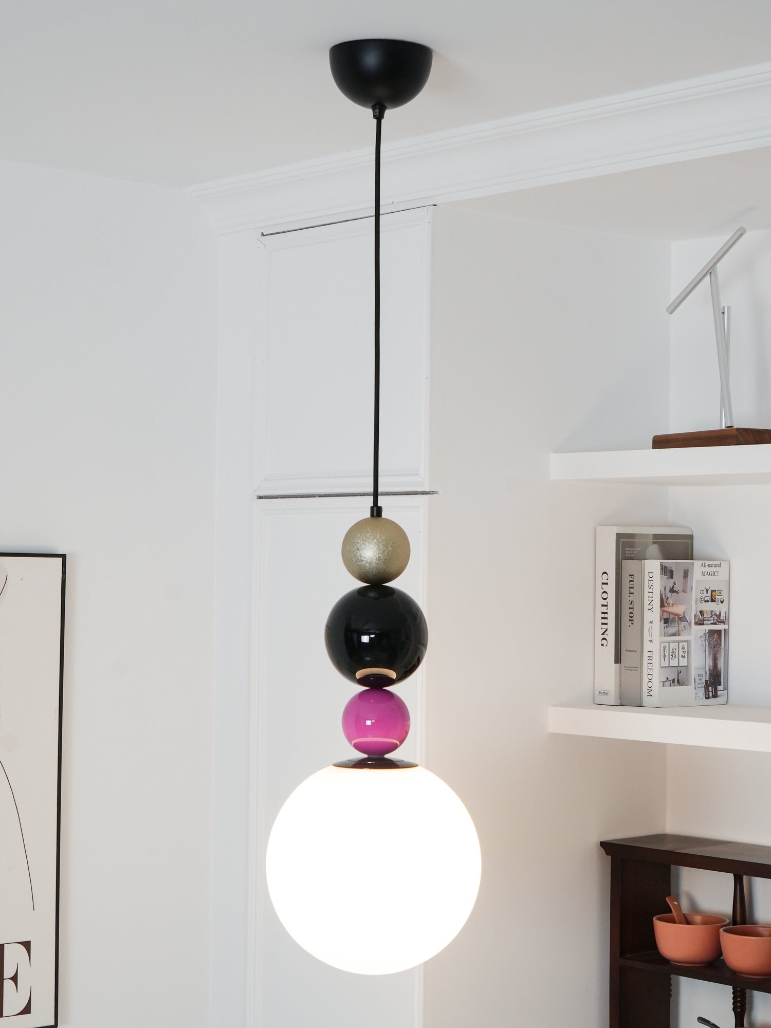 Round Balls Stacking Pink Pendant Lamp M522