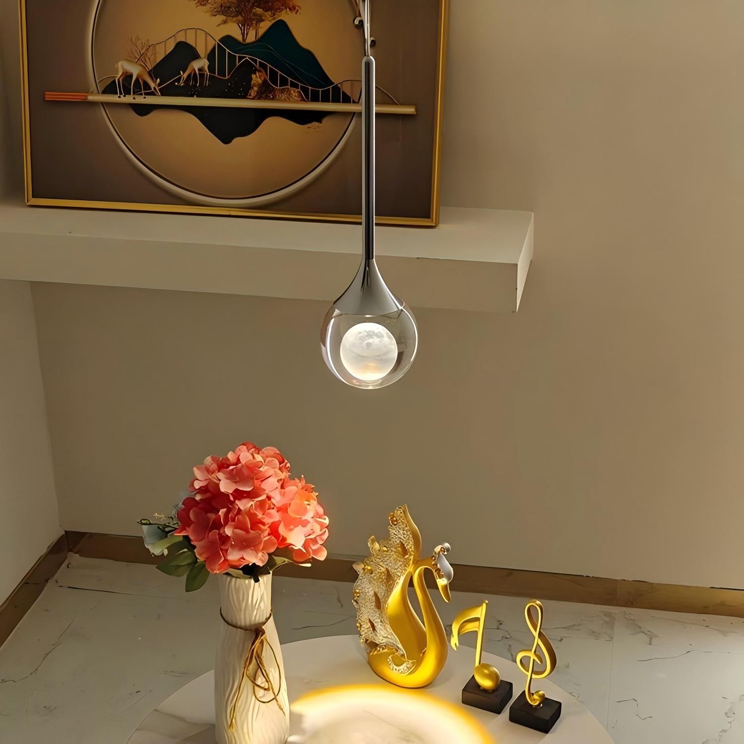 Moon Round Clear Glass Pendant Light S182