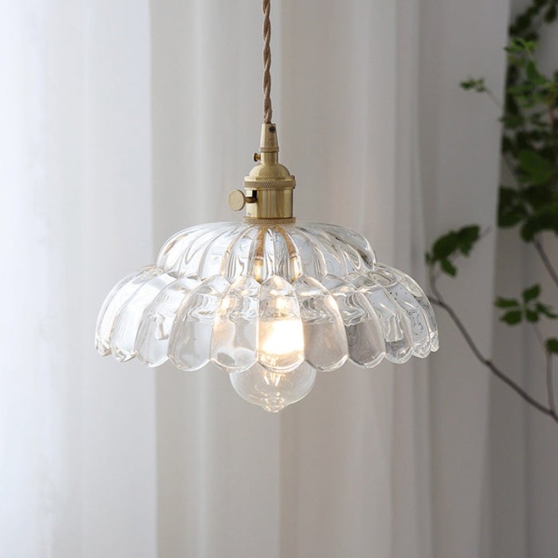 Nordic Vintage Petal Glass Pendant Light S174