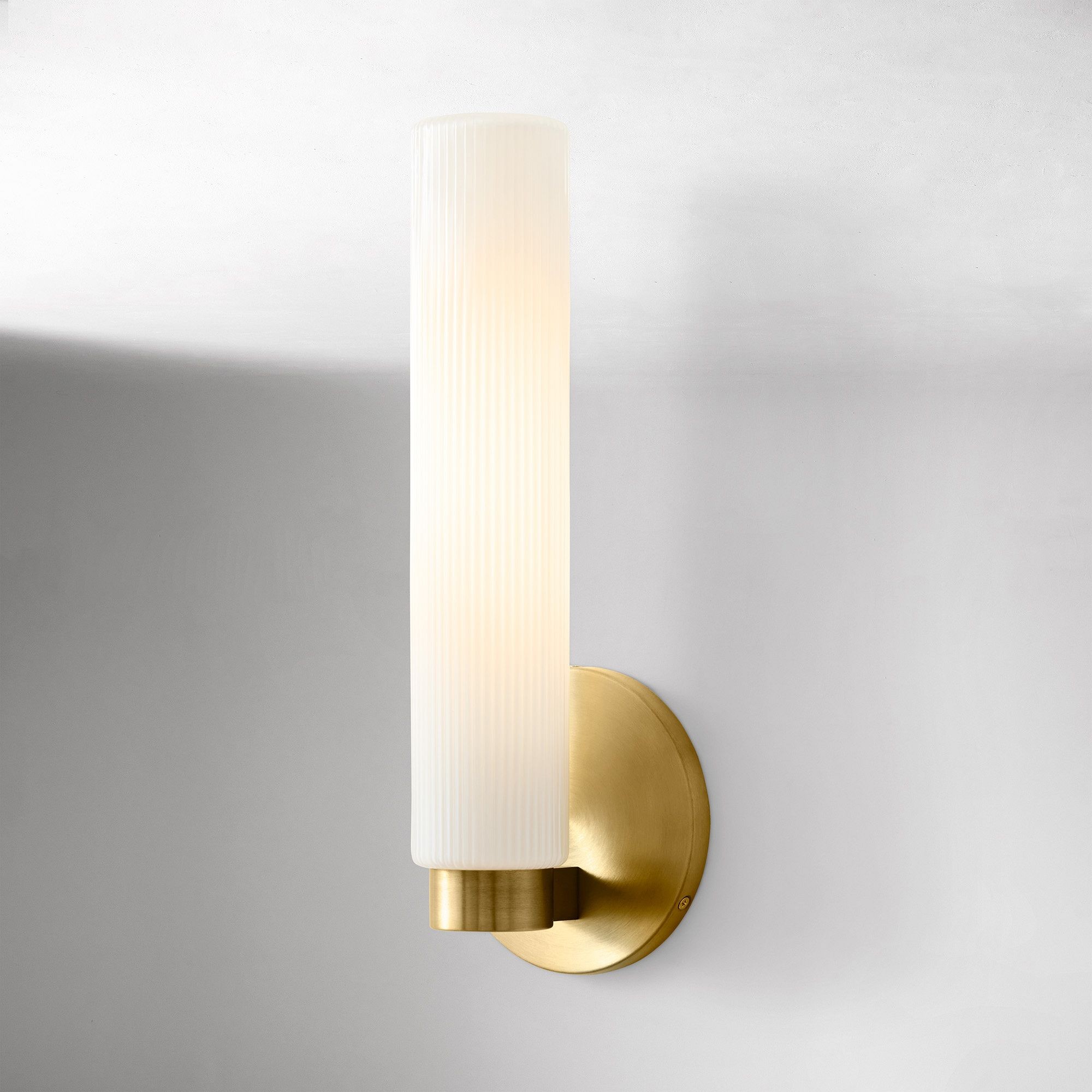 Rivora Fluted Glass Indoor Outdoor Sconce - Modern Wall Light for Home Decor T097