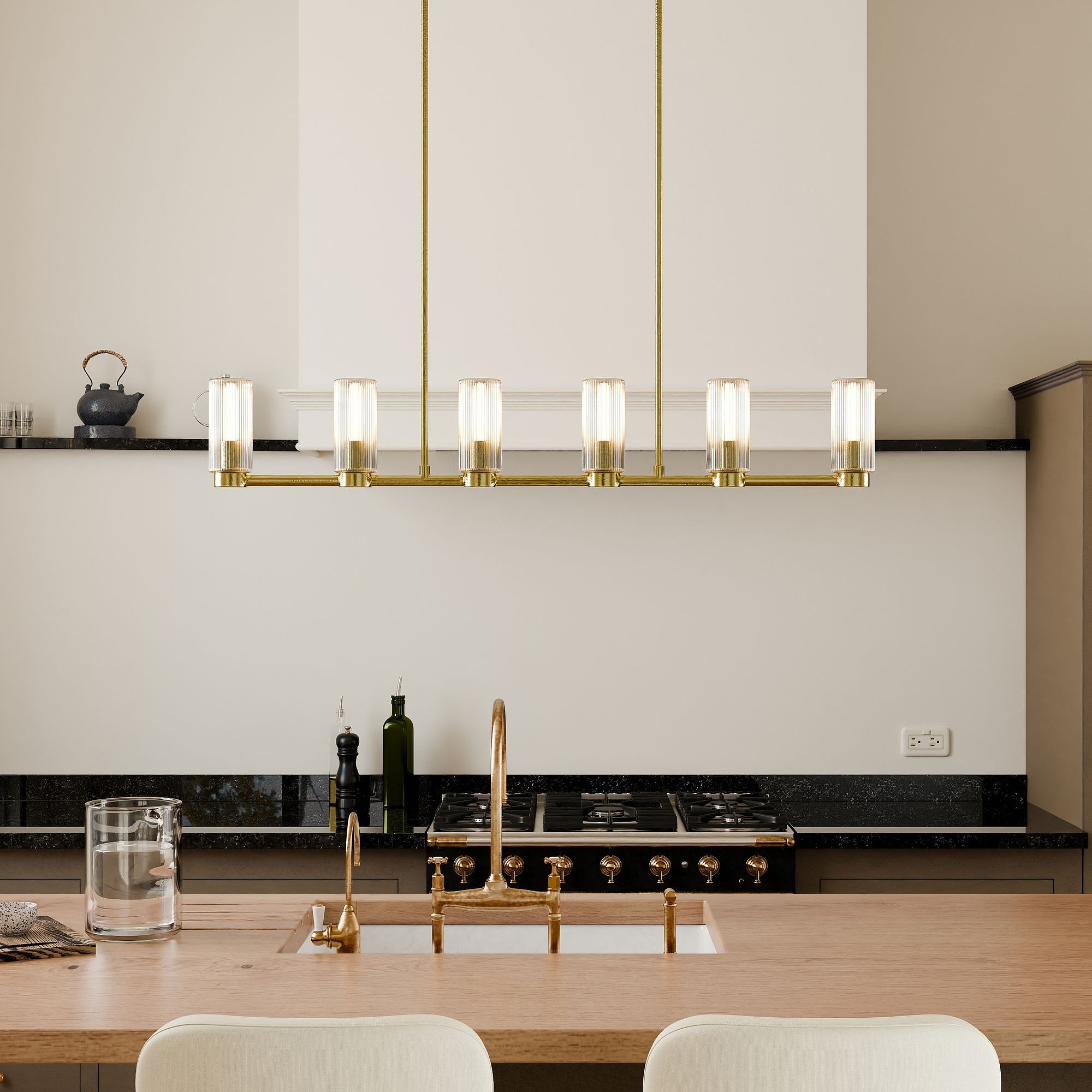 Rivora Fluted Glass Chandelier – Elegant Ribbed Lasting Design T094