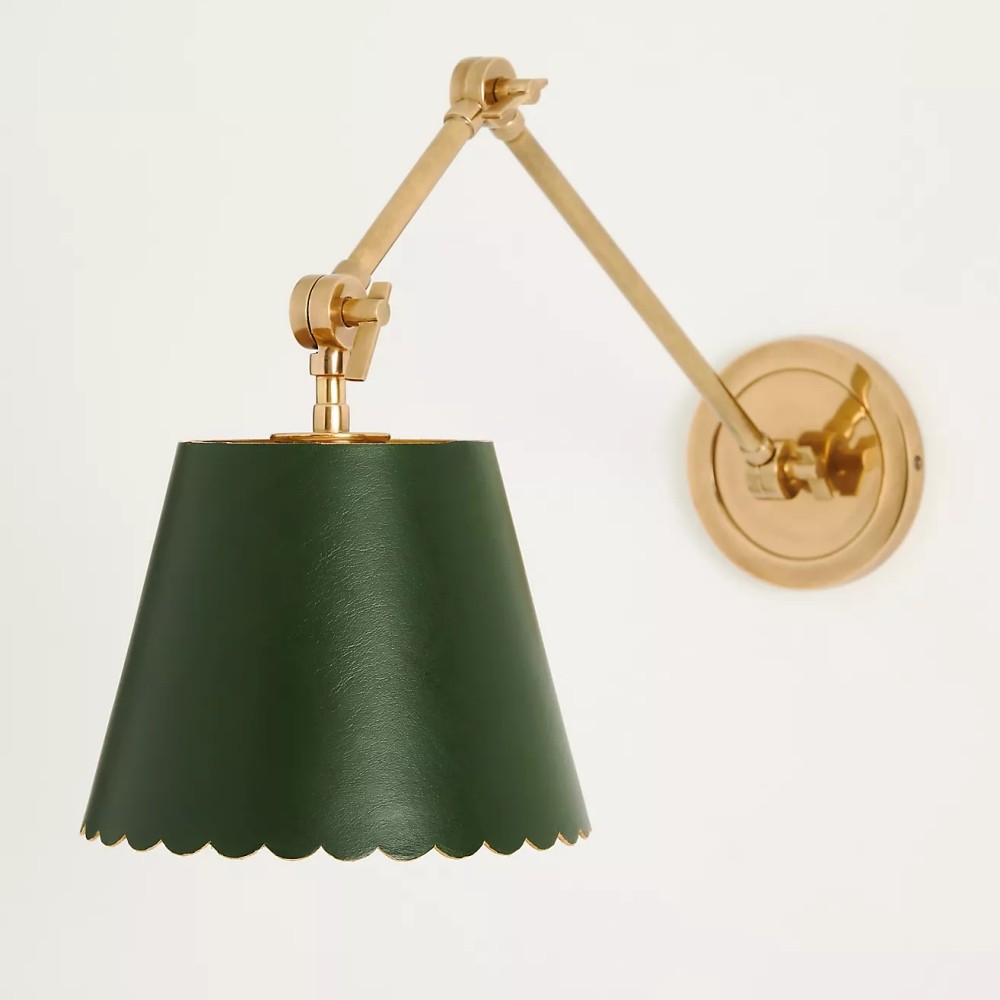 Foldray Scalloped Task Sconce - Leather Wall Light for Home T100