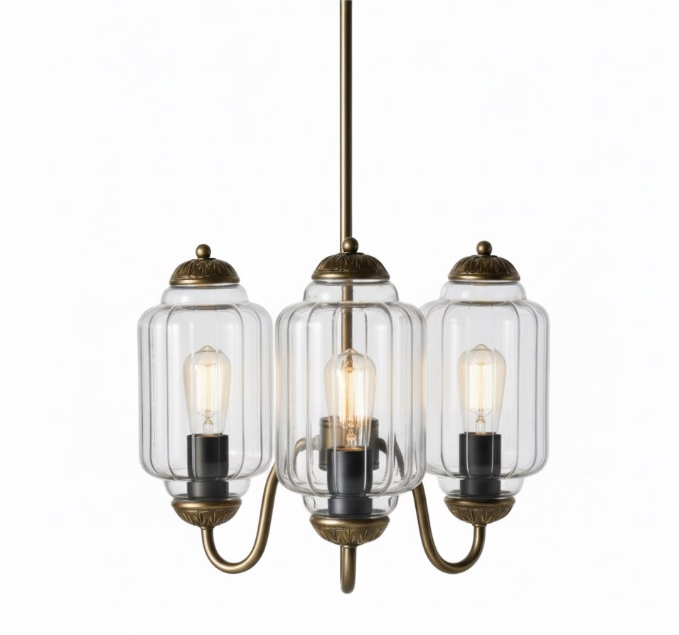 Eloise Vintage Glass Chandelier - Milk Glass Home Accent T289