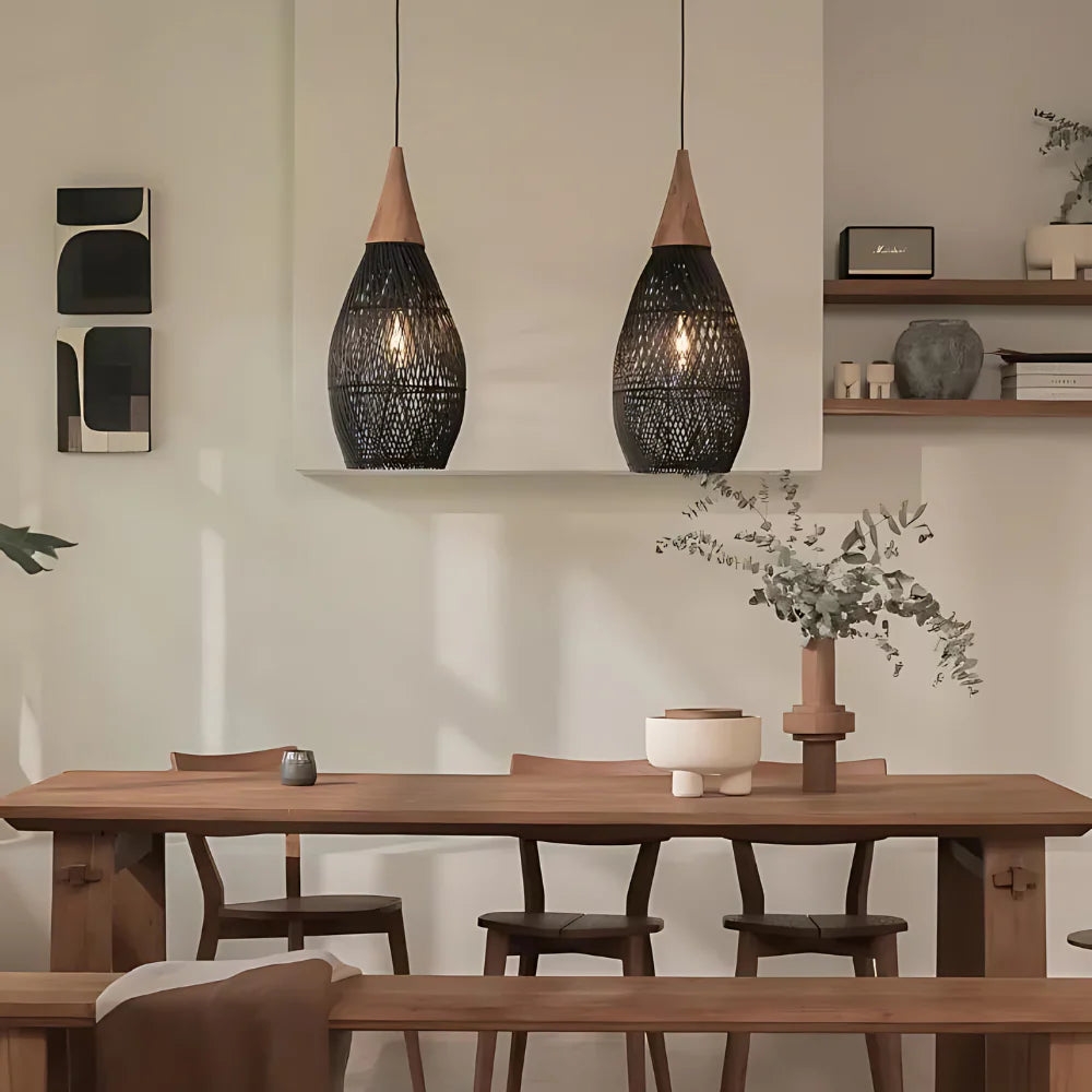 Handmade Rattan Tapestry Pendant Light D839