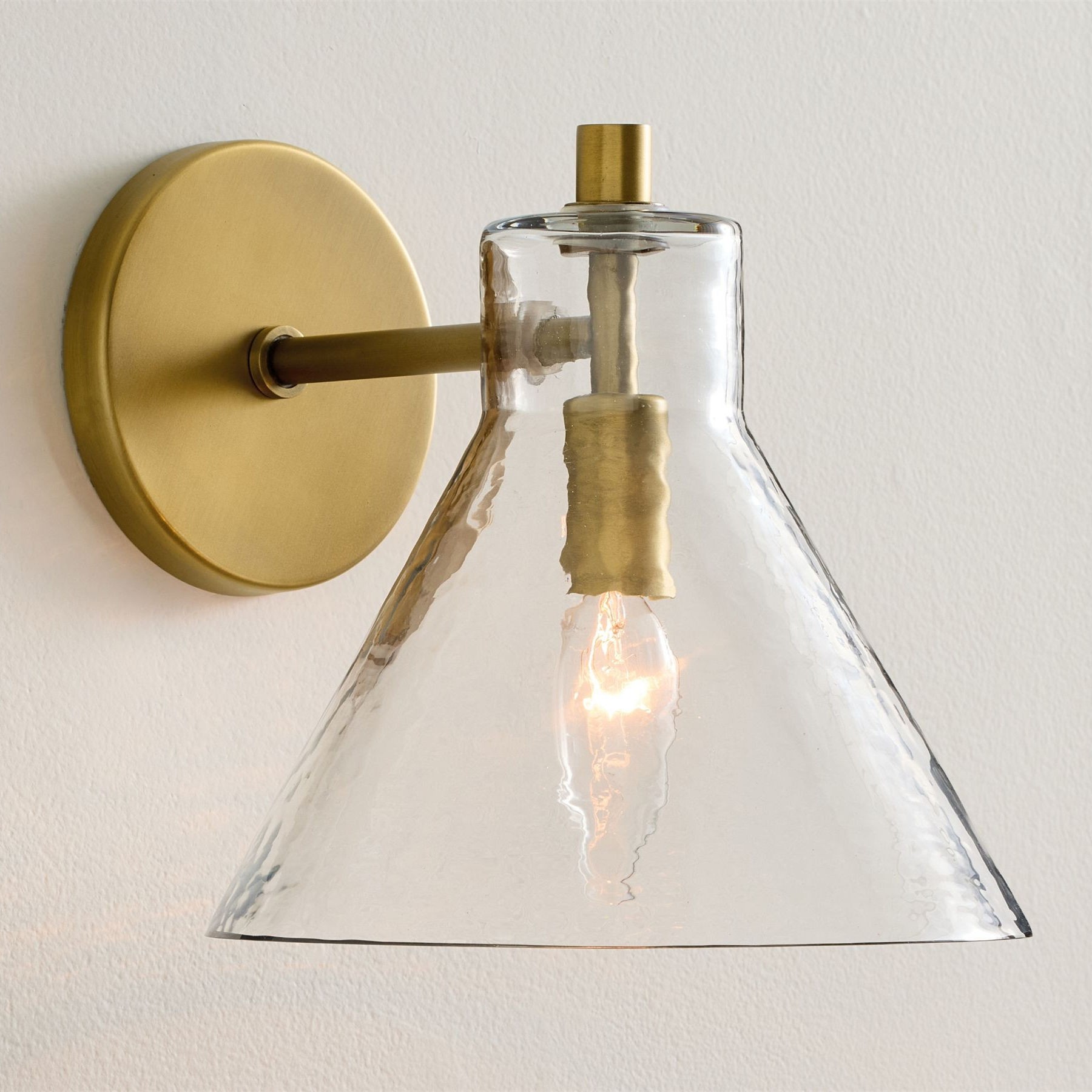 Glavira Recycled Glass Double Sconce - Indoor Brass Wall Lighting T049