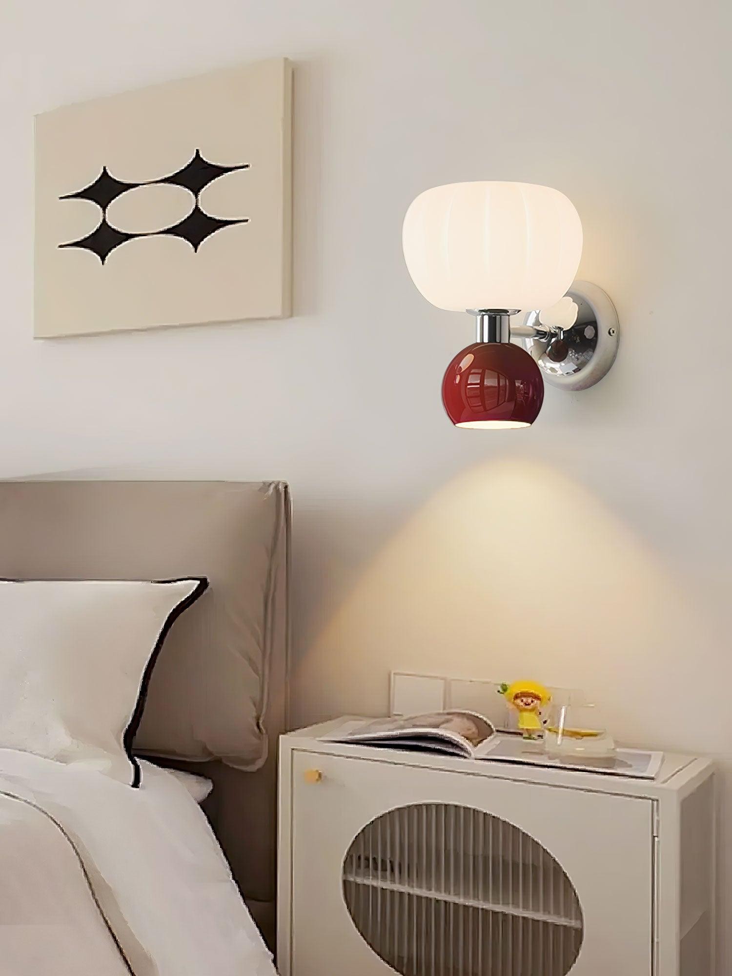 Cream Style Bedroom Bedside Pumpkin Wall Sconce M540