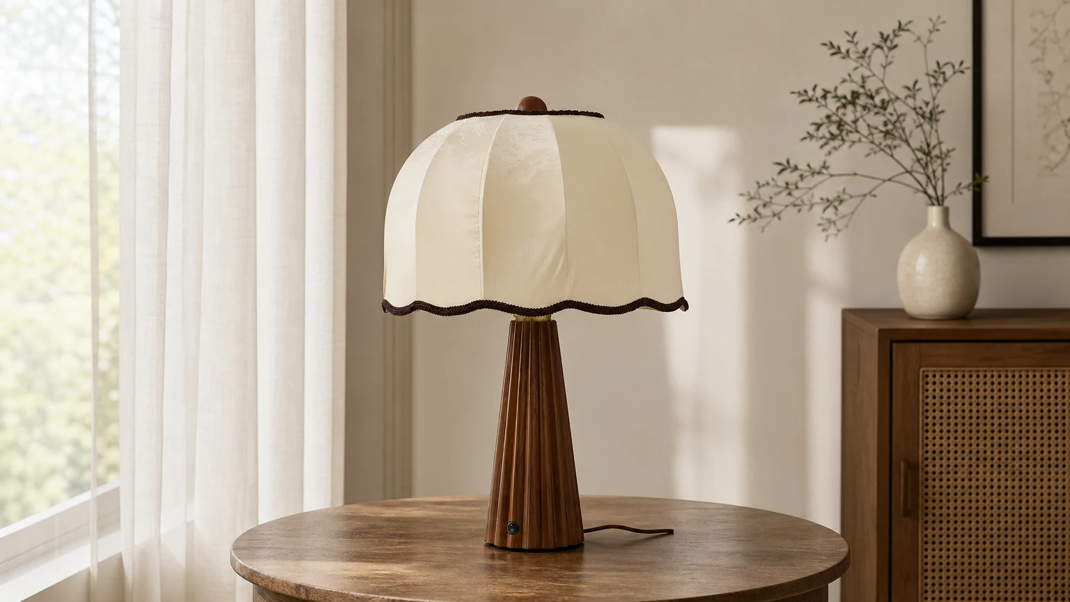 Lampa stołowa Crellin D298 w ciepłej oprawie wnętrza