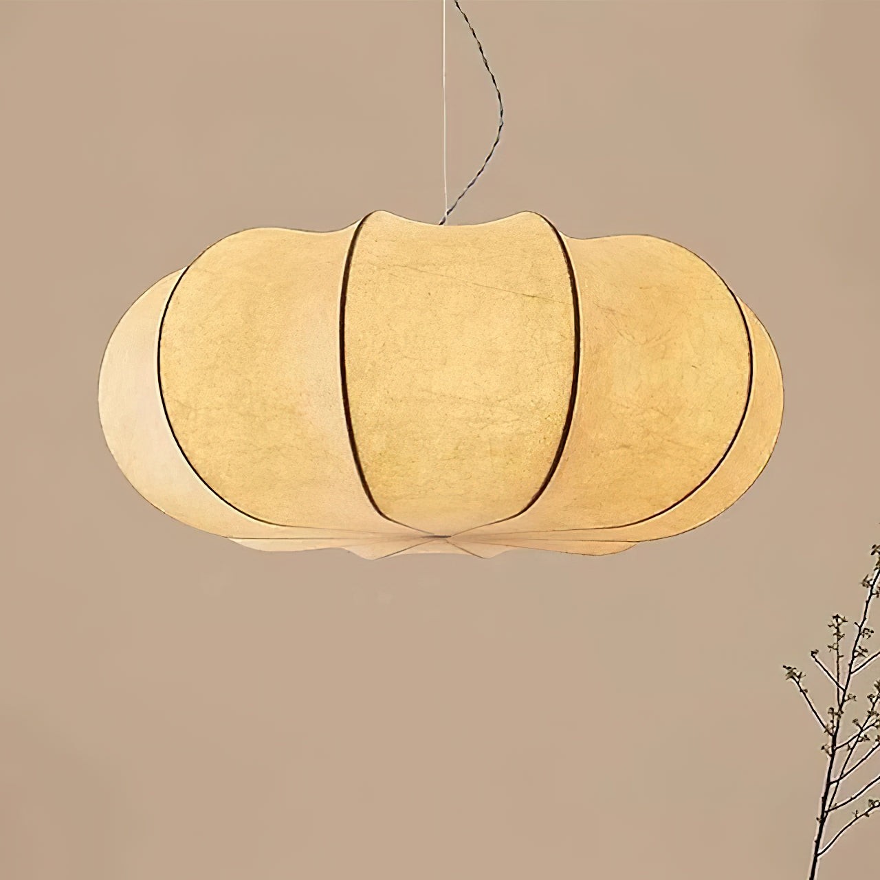 Modern Creative Flat Round Silk Pendant Lamp M125