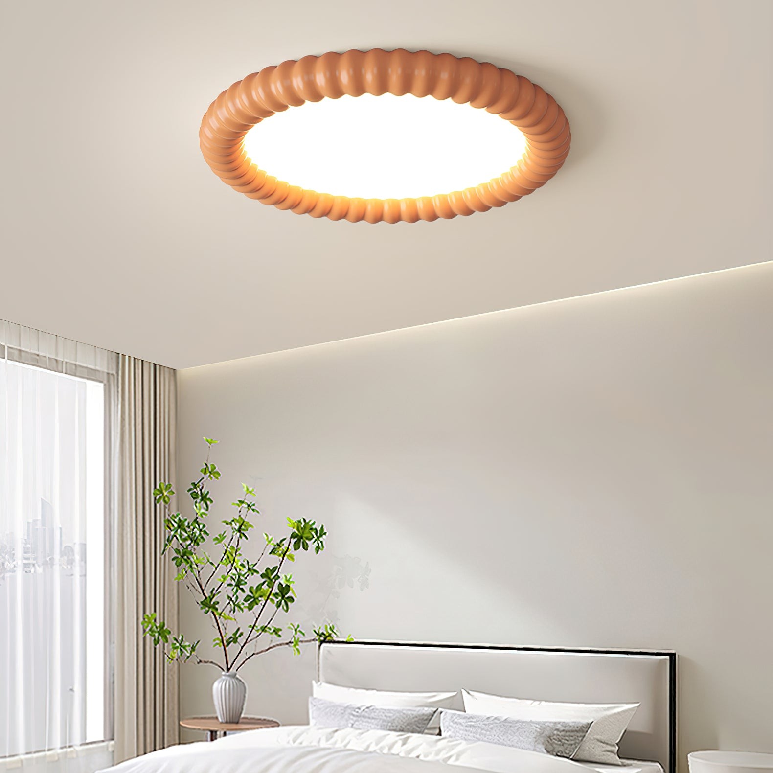 Cream Style Ripple Ring Ceiling Lamp M525