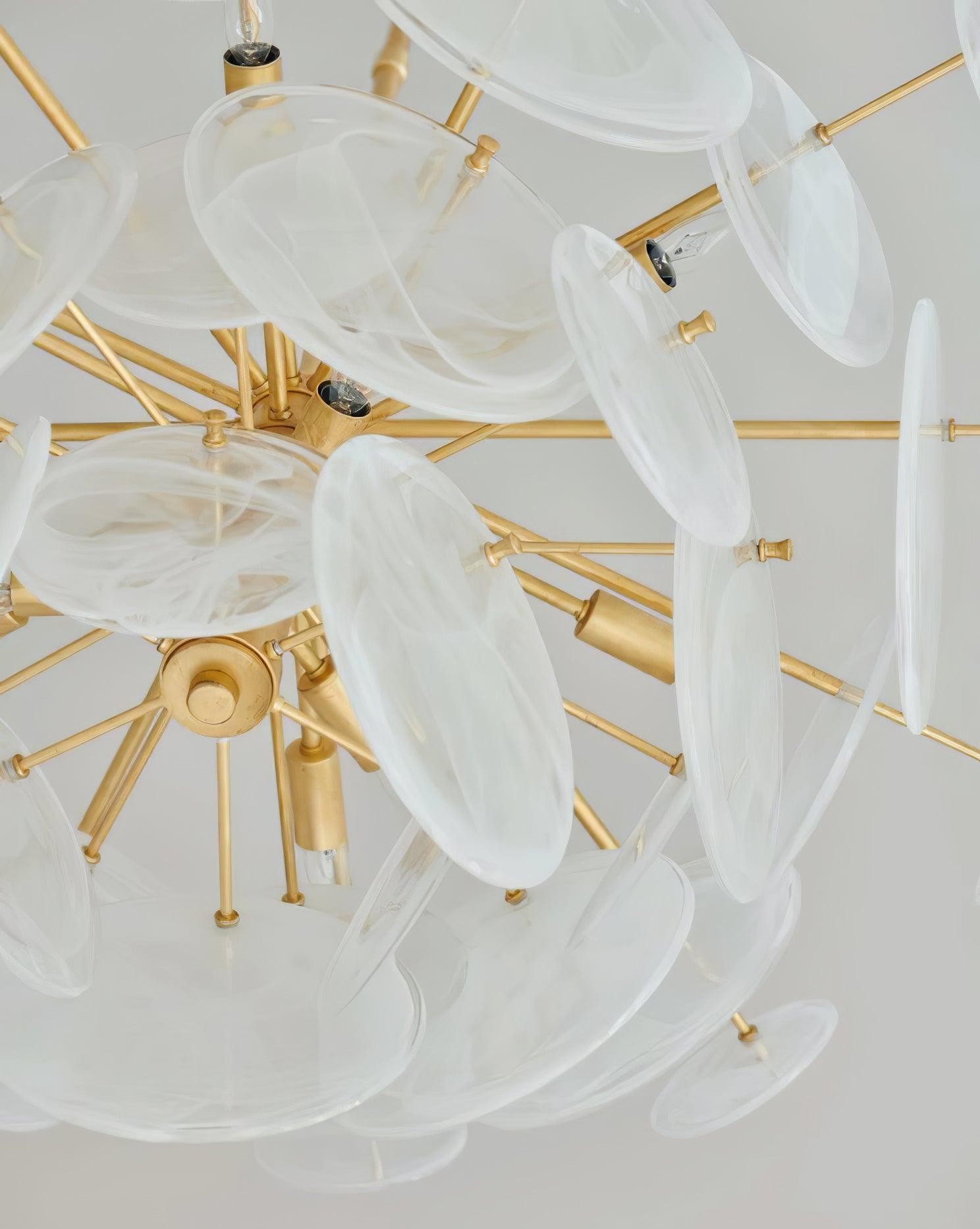 Brass Discs Cascading Chandelier M573