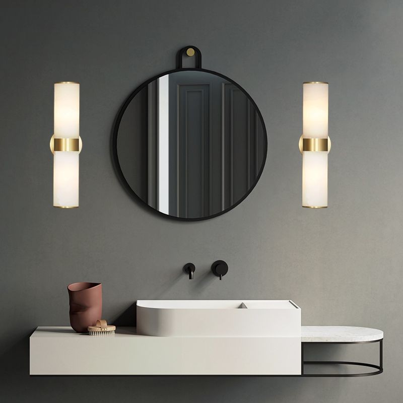 Modern Double Head Metal Brass Stone Vanity Wall Lamp M167