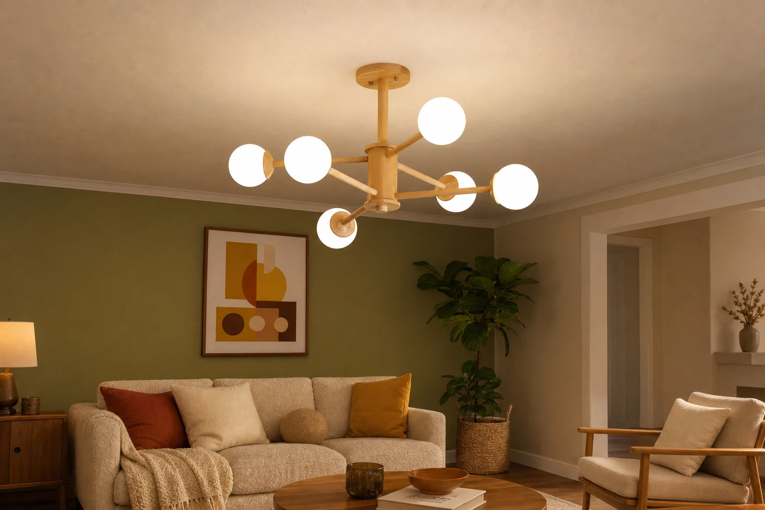 Lampa sufitowa Orrise w uzupełniającej scenie lifestylowej