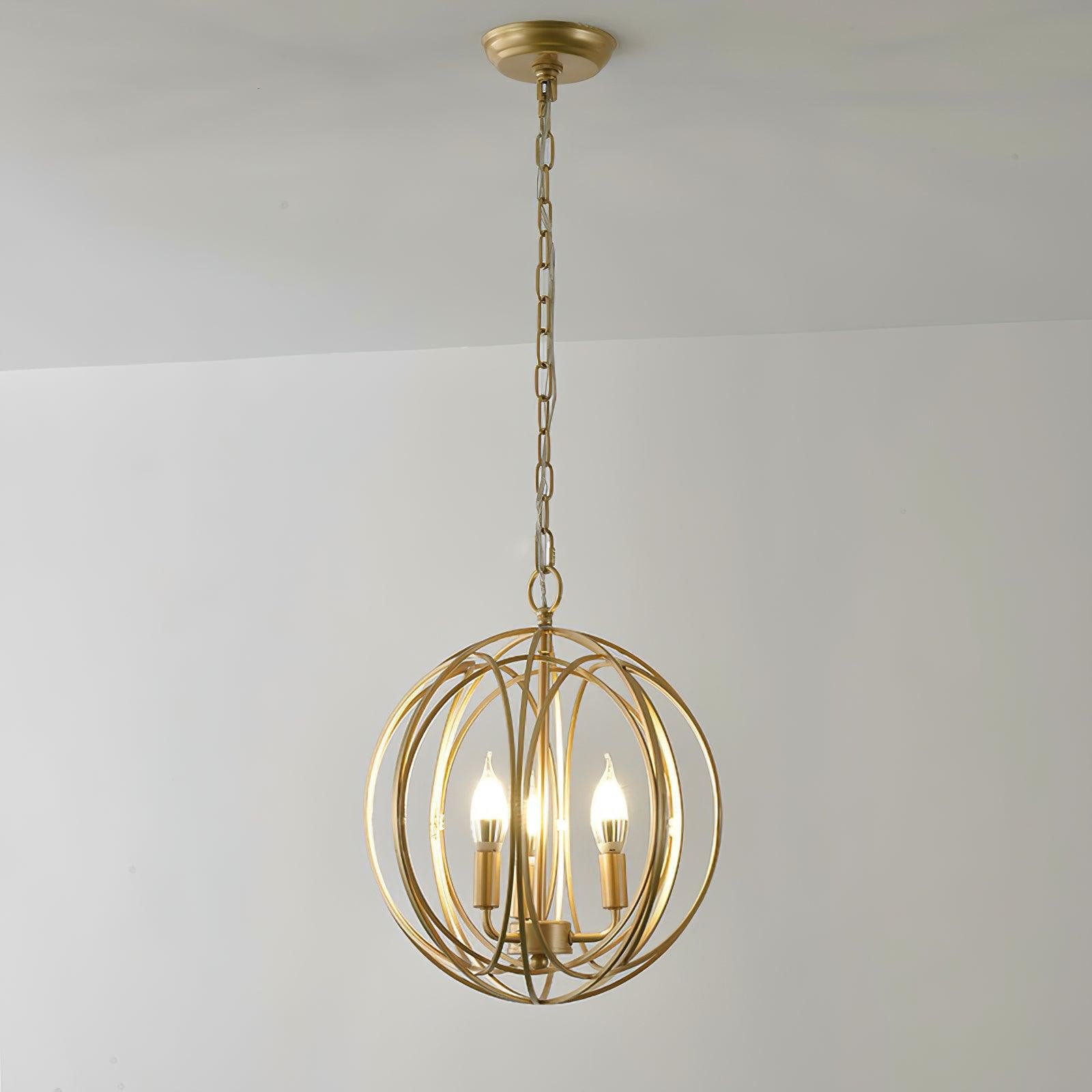 Hollow Metal Line Retro Pendant Light M42