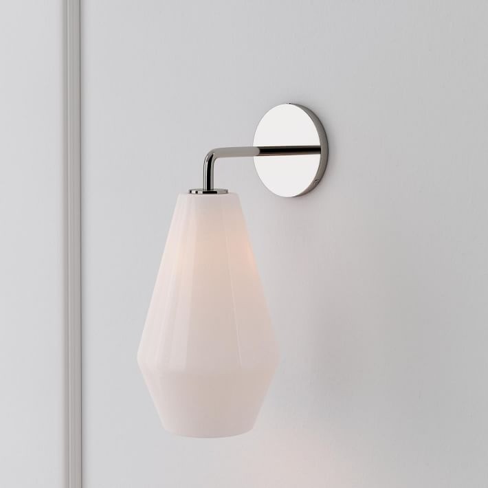 Merin Sculptural Milk Glass Geometric Wall Lamp T241