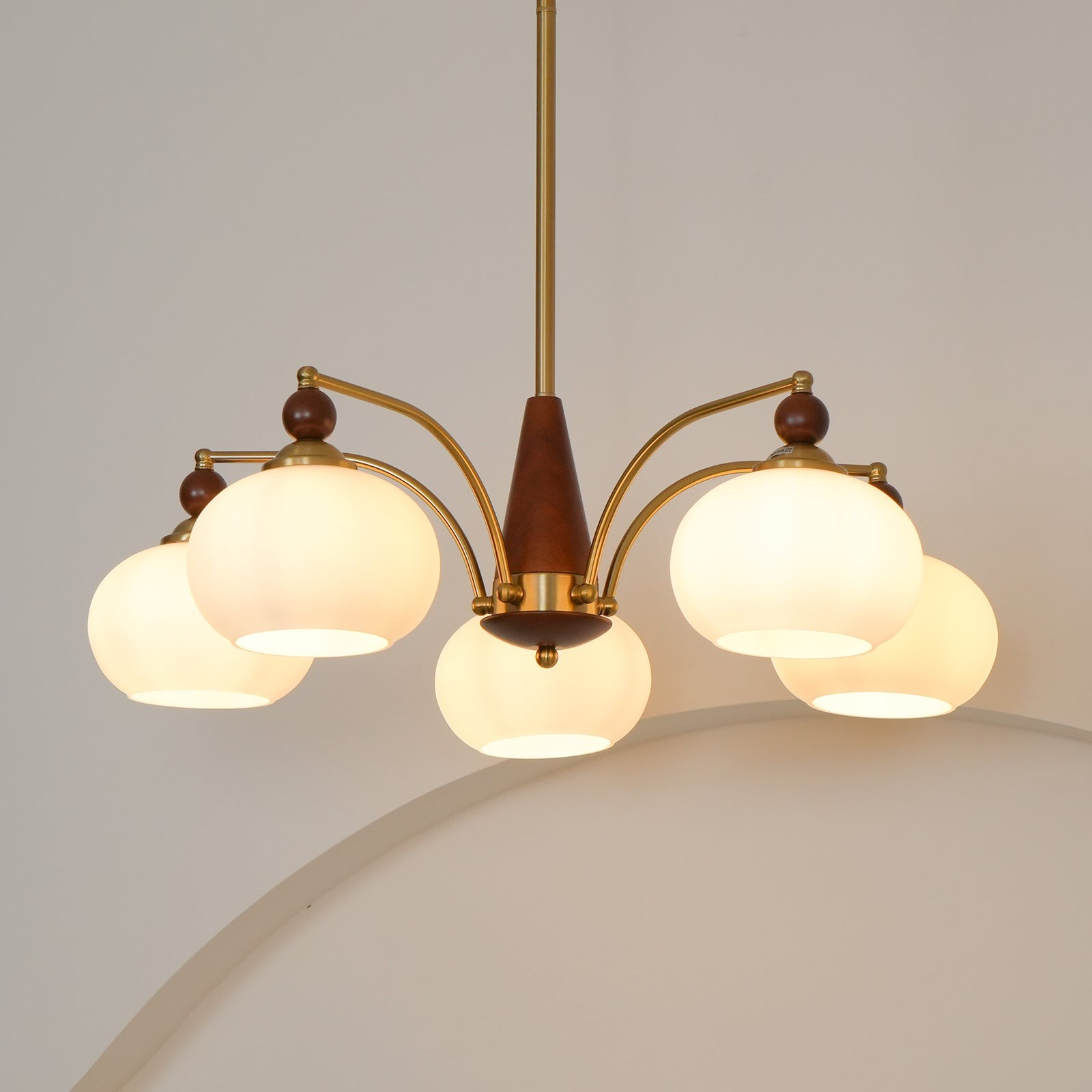 Vintage Multihead Persimmon Chandelier M431