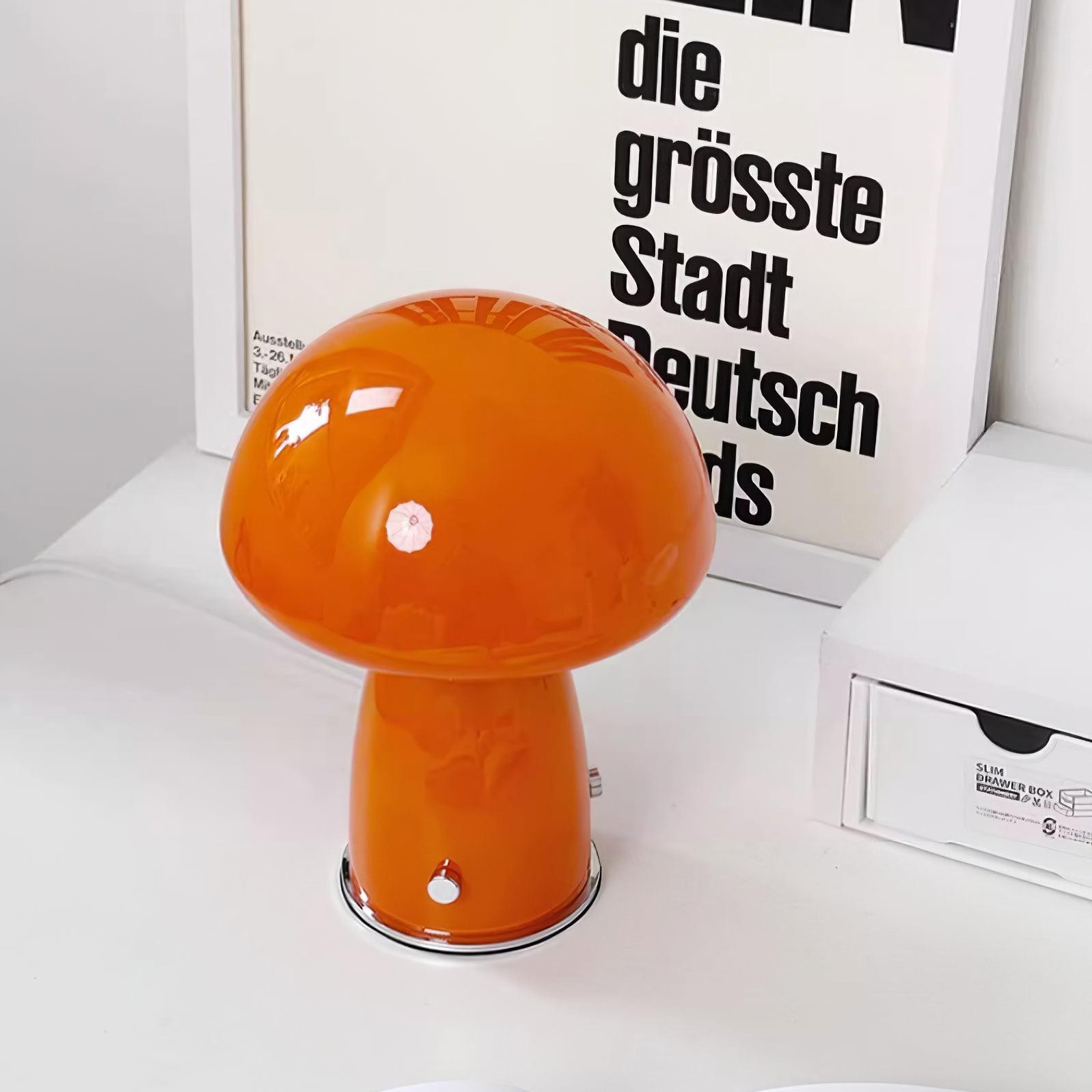 Vintage Bauhaus Glass Mushroom Table Lamp S79