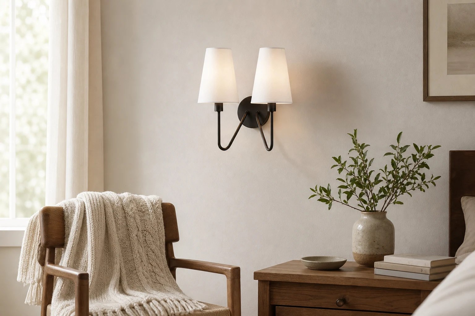 Kinkiet ścienny Arcuma w scenie lifestylowej zawierającej produkt w kontekście