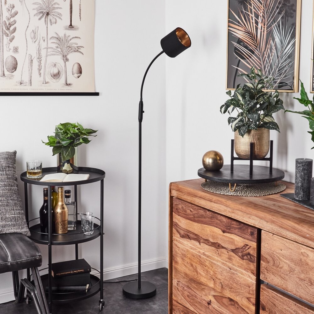 Metal Matte Black Fabric Shade Floor Lamp S67